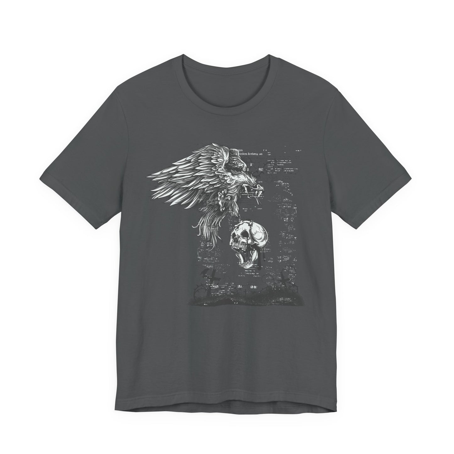 Raven and Skull Illustration Graphic Unisex Cotton T-Shirt r19