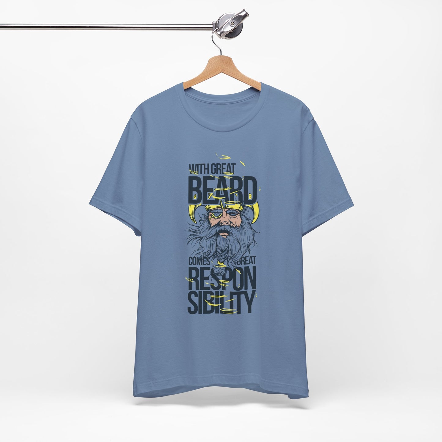 With Great Beard Comes Great Responsibility Tee Viking Beard Graphic Shirt A-2