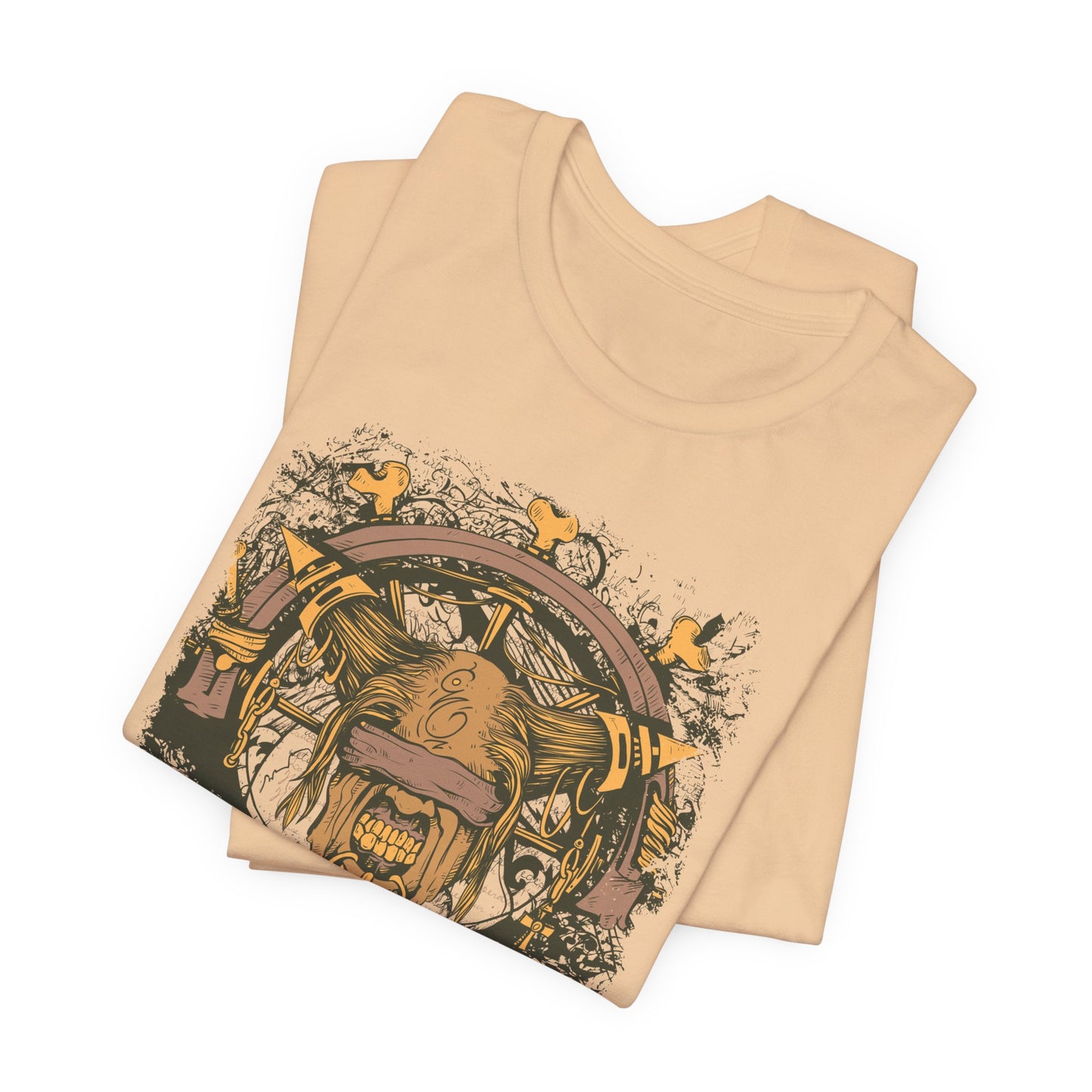 Skull Nordic Warrior Graphic Unisex Cotton T-Shirt r12