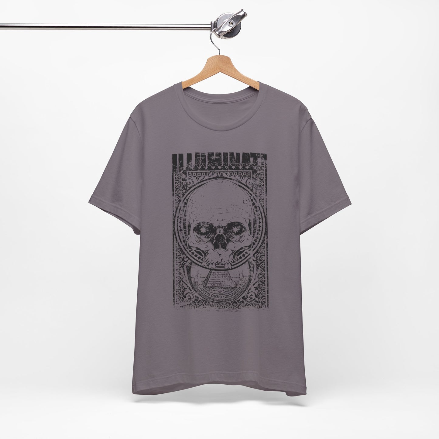 Skull Circle Graphic T-Shirt Vintage Etching Illustration Art Design Tee A-9