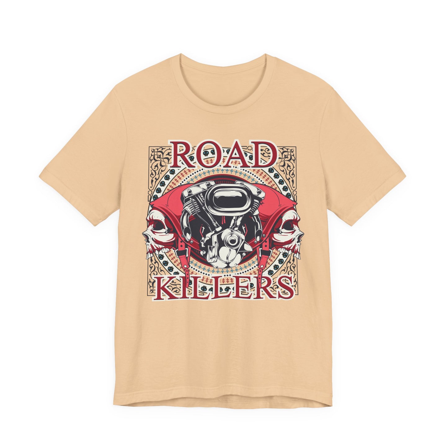 Dark Road Motorcycle Helmet Skull Tee Biker graphic t-shirt G-1