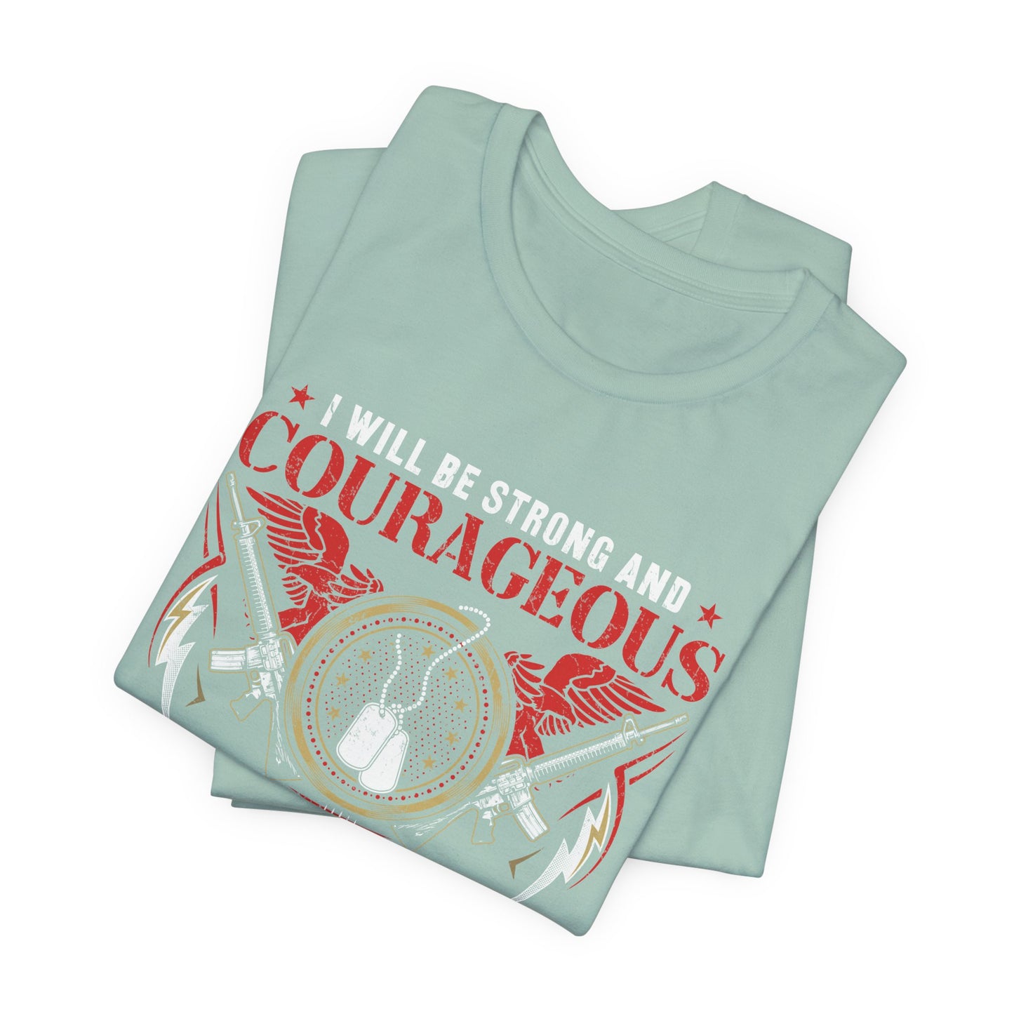 Courageous Veteran Prayer Tee Military Dog Tags Unisex Cotton T-Shirt v37
