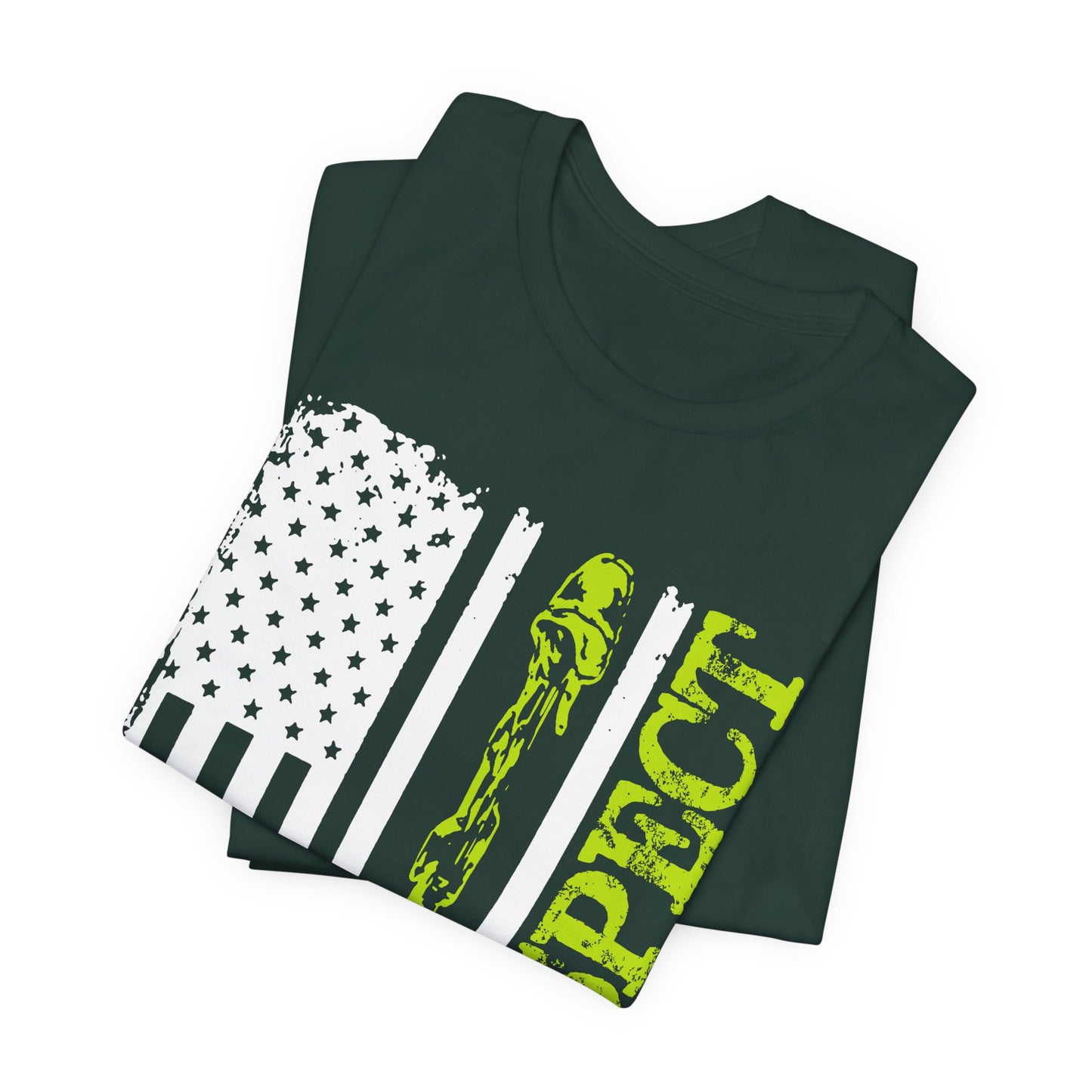 Respect Flag Rifle T-Shirt American Flag, Rifle Silhouette Military Tribute Unisex Cotton v57