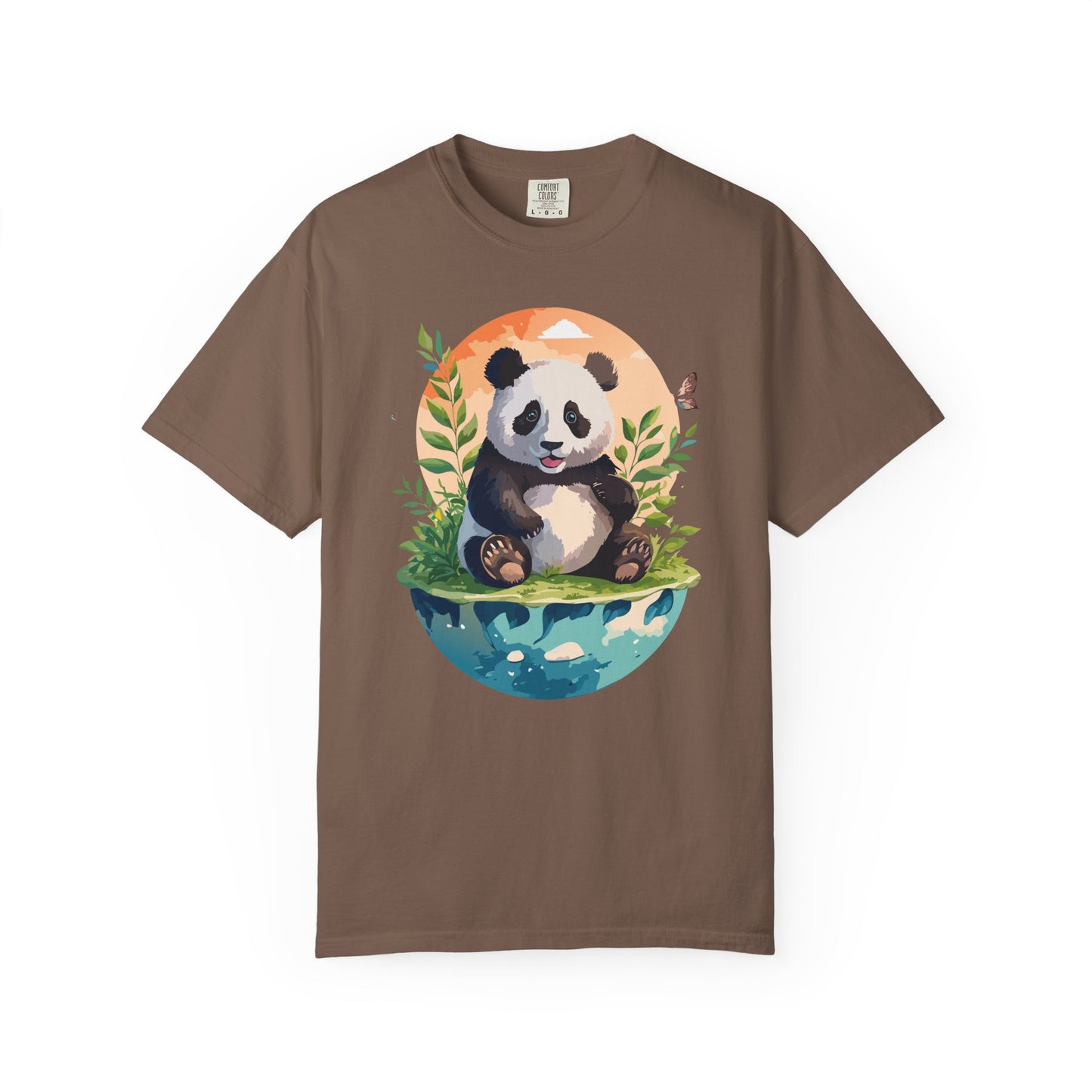 Panda Portrait T-Shirt Unisex Cotton Floral Chinese Graphic Circle Animal Art Tee pp4