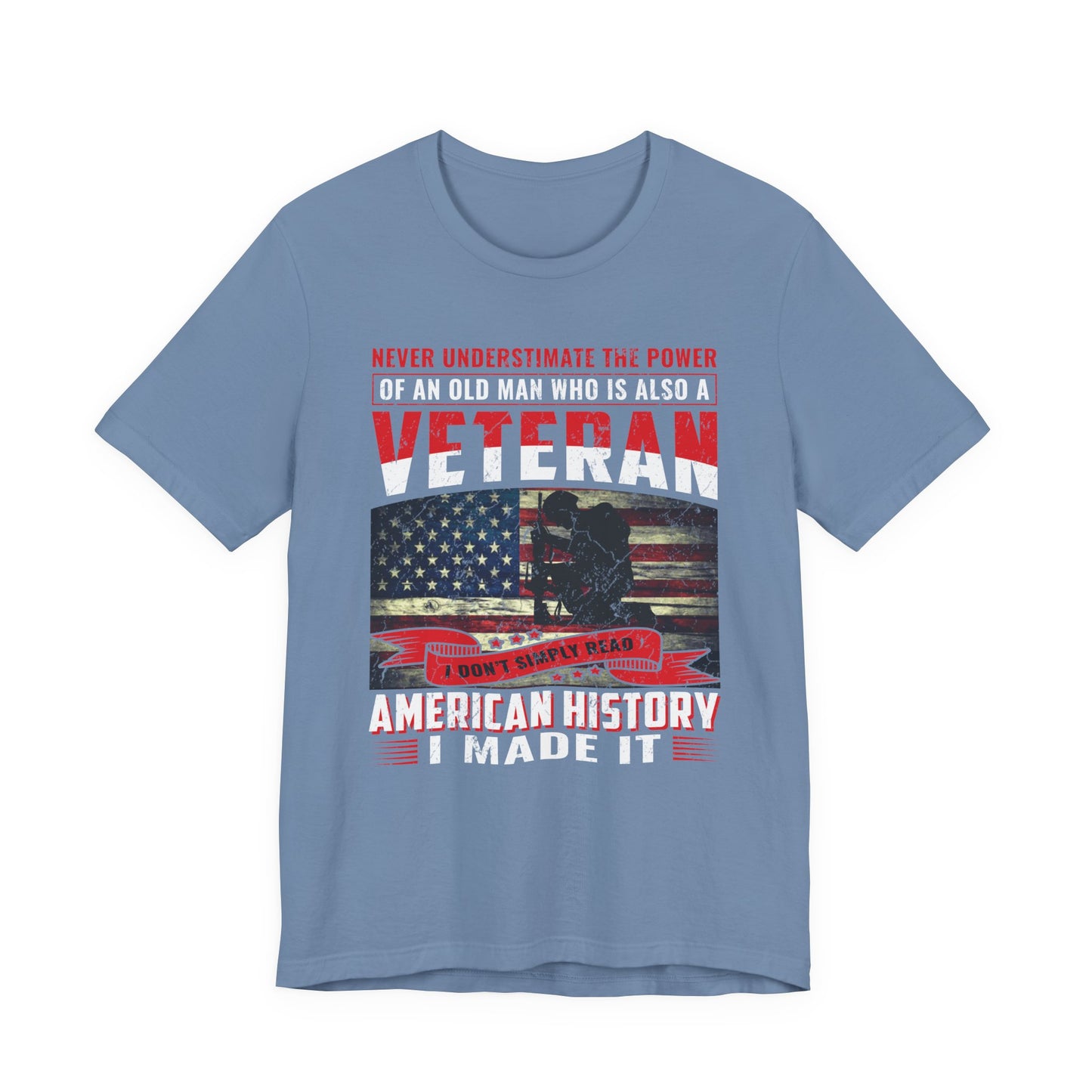 Veteran American flag T-Shirt I Made It Old Man Veteran Military Pride Unisex Cotton v32