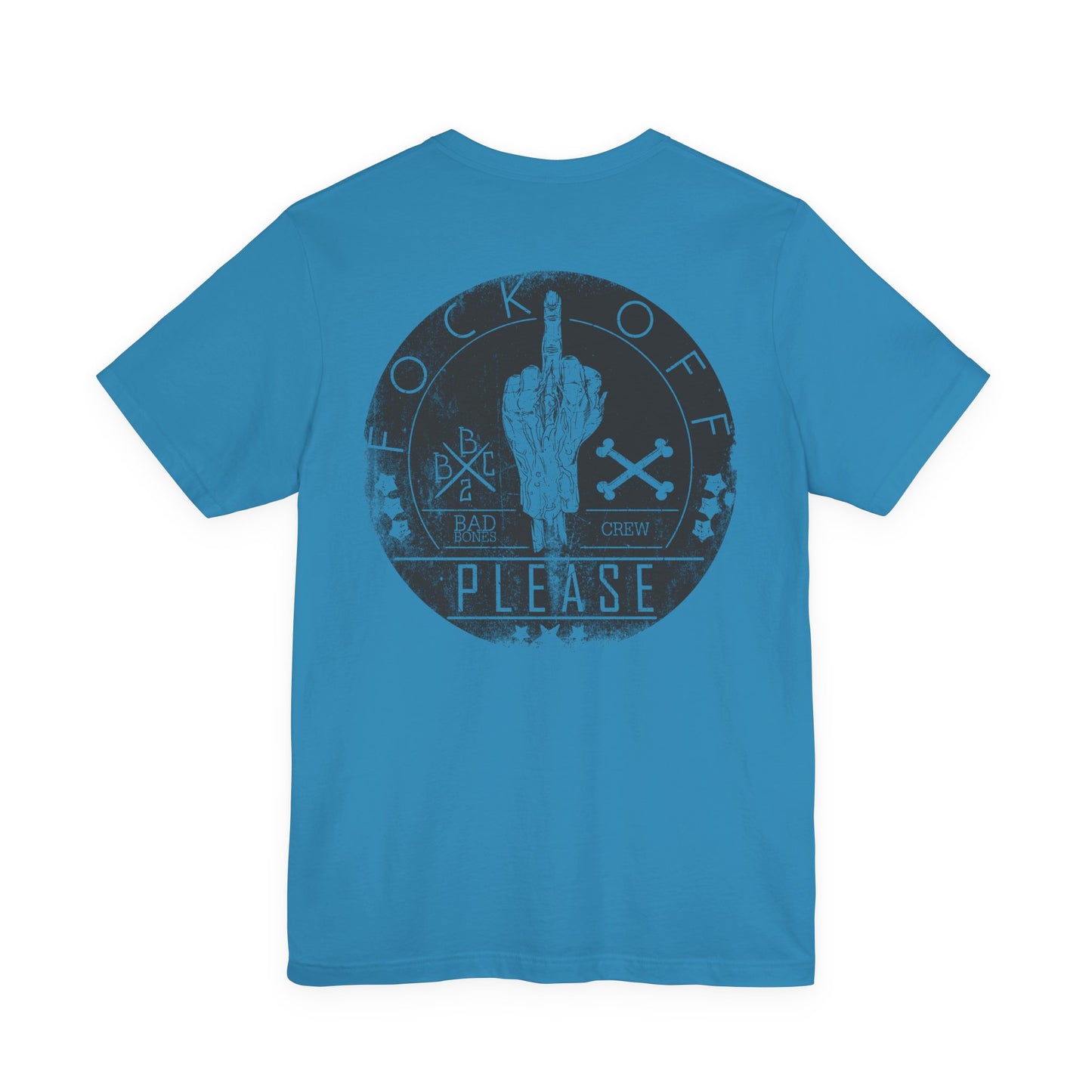 Fk Off Please tee Graphic Middle Finger Skull Design T-Shirt A-11