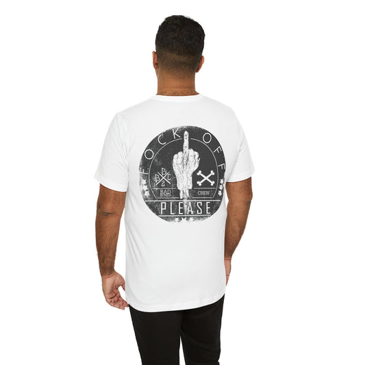 Fk Off Please tee Graphic Middle Finger Skull Design T-Shirt A-11