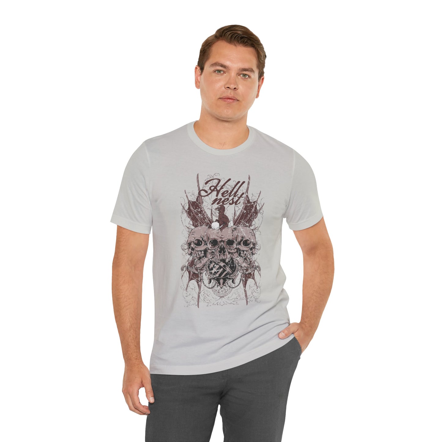 Skull Cluster graphic tee Gothic skulls grunge floral design