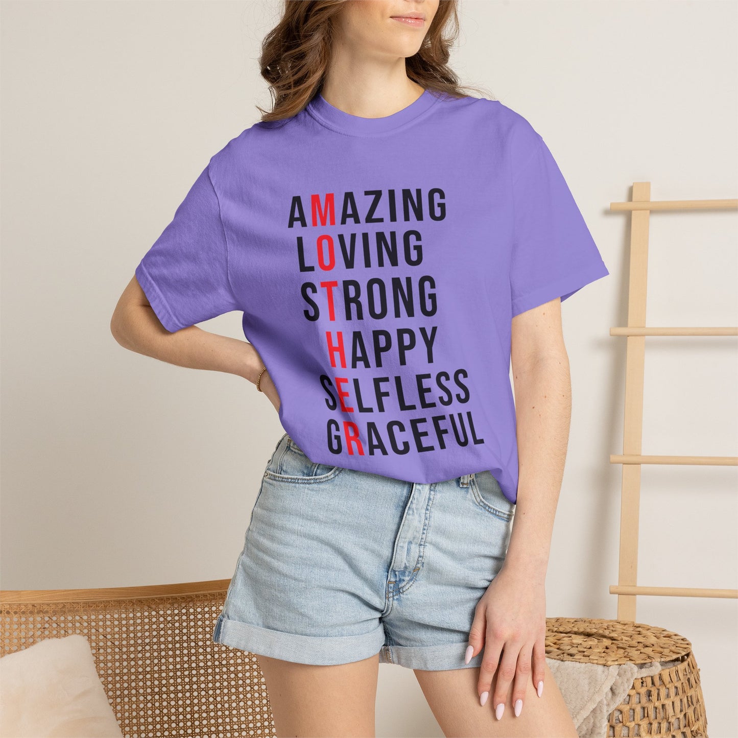 Mom T-shirt Mother's Day Mama Tee Unisex Comfort Colors Garment-Dyed Cotton h14