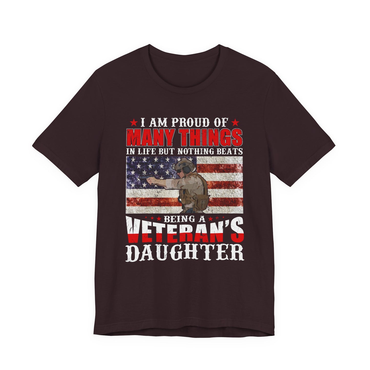 Veteran's Daughter T-Shirt American Flag Military Proud  Unisex Cotton Tee v28