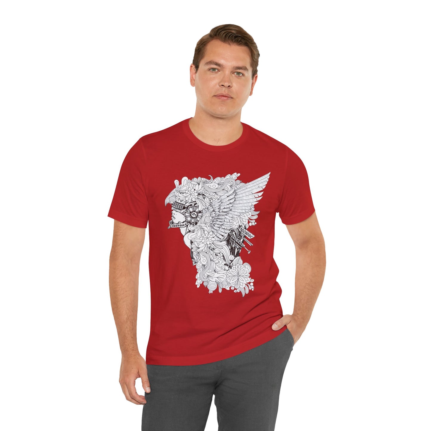 Eagle Illustration Graphic Unisex Cotton T-Shirt r26