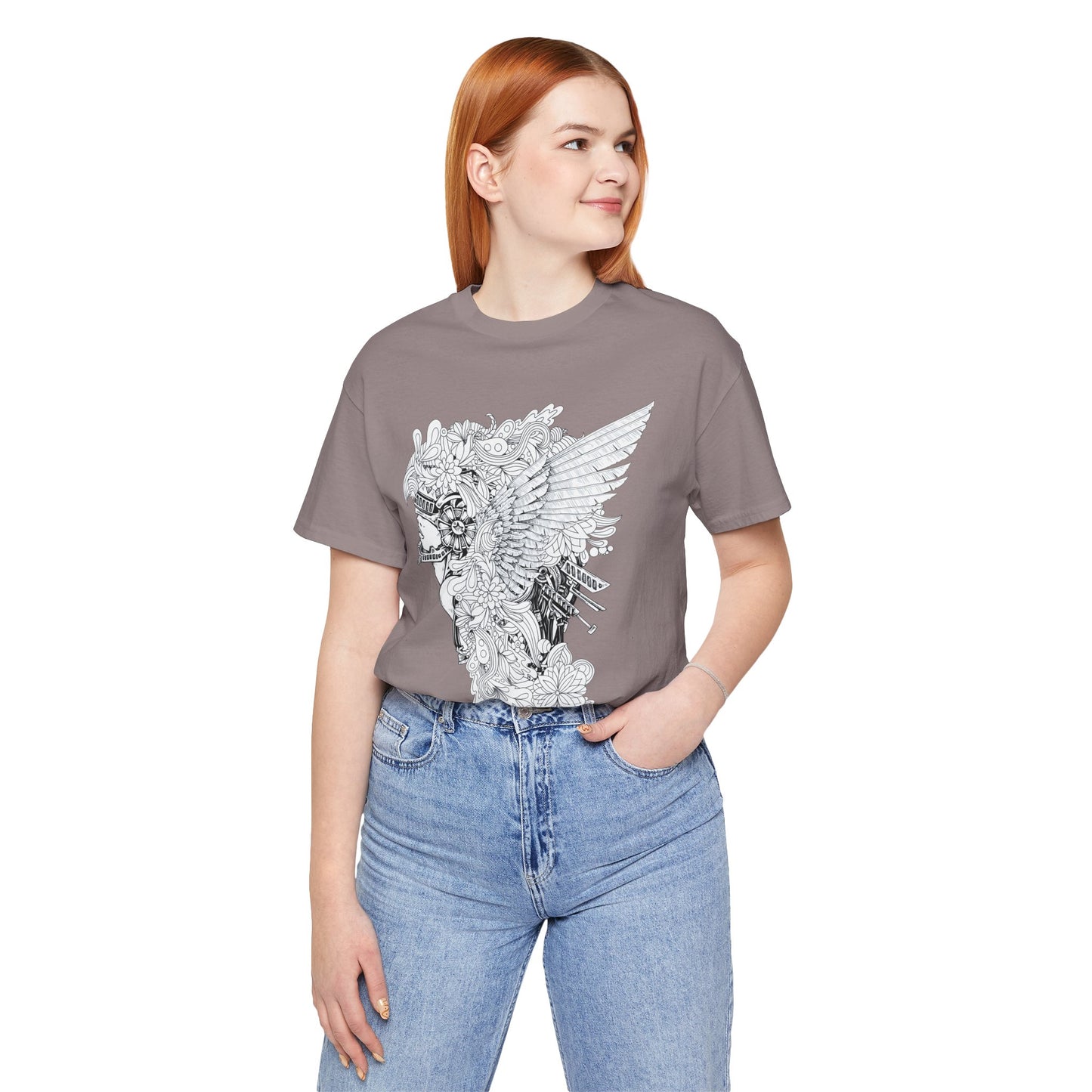 Eagle Illustration Graphic Unisex Cotton T-Shirt r26