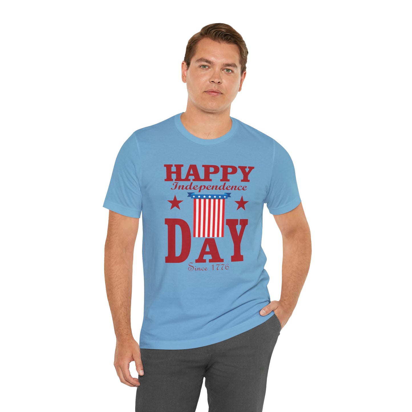 Happy Independence Day Graphic Unisex Cotton T-Shirt 018