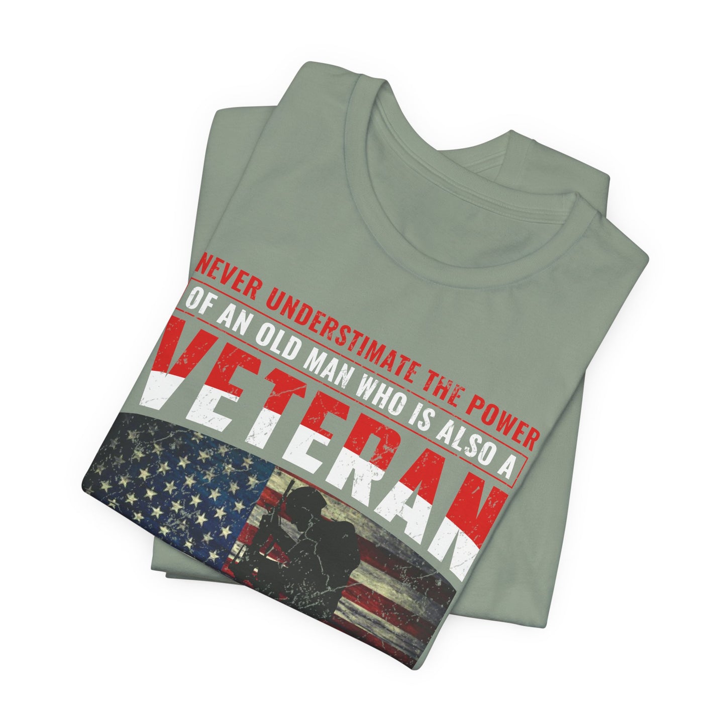 Veteran American flag T-Shirt I Made It Old Man Veteran Military Pride Unisex Cotton v32