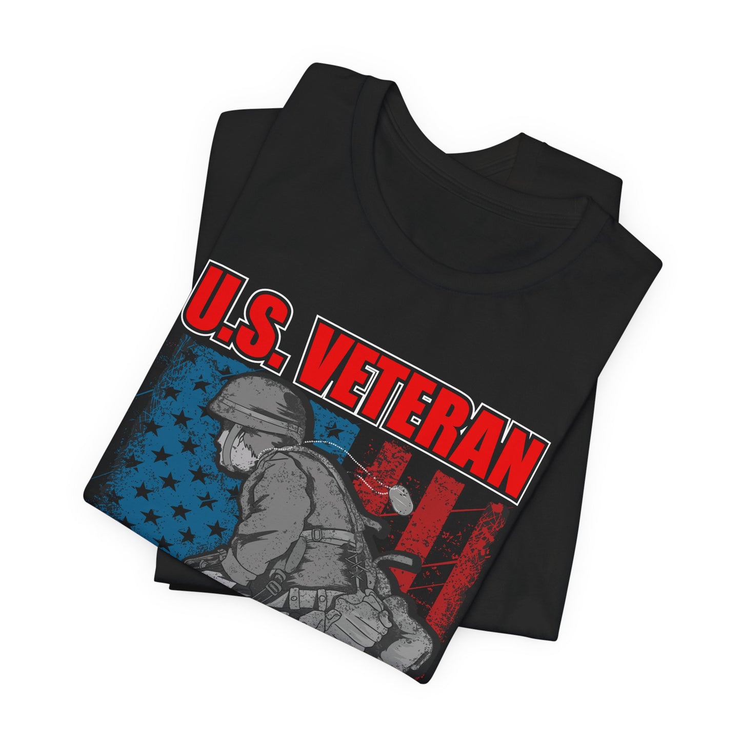U.S. Veteran Soldier Illustration Tee Defender of Liberty and Freedom Unisex Cotton v31