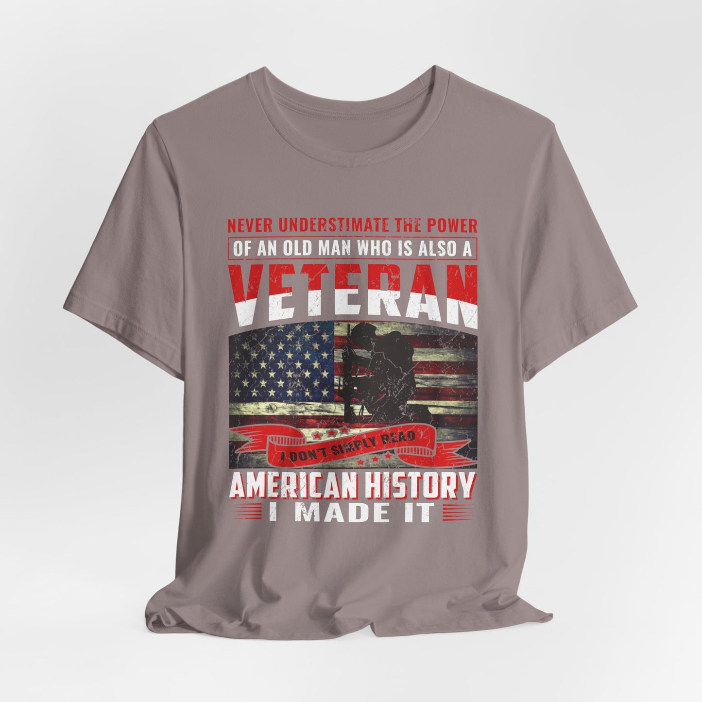 Veteran American flag T-Shirt I Made It Old Man Veteran Military Pride Unisex Cotton v32