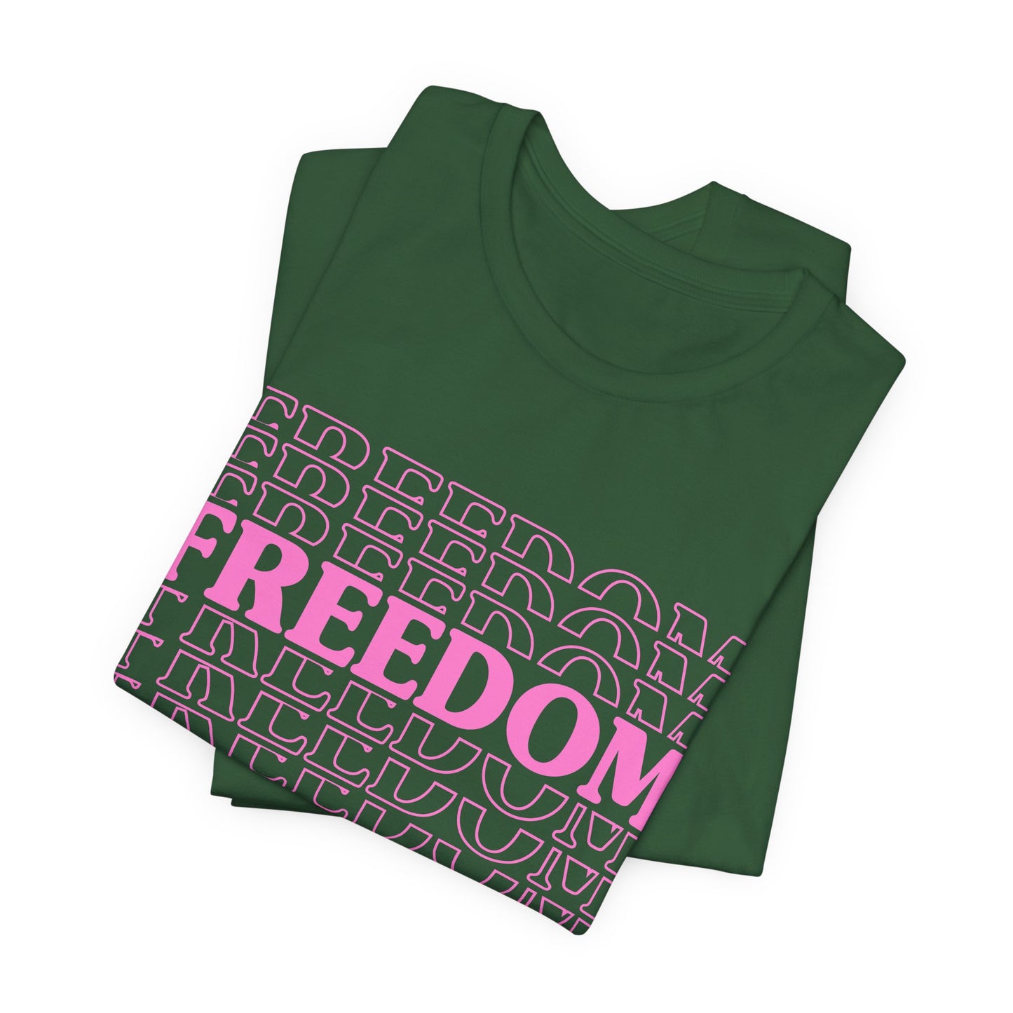 Freedom Text Graphic Unisex Cotton T-Shirt a8