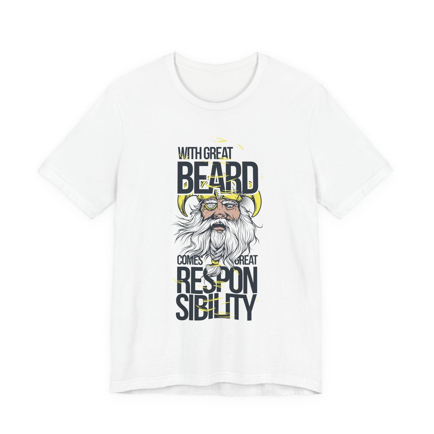 With Great Beard Comes Great Responsibility Tee Viking Beard Graphic Shirt A-2