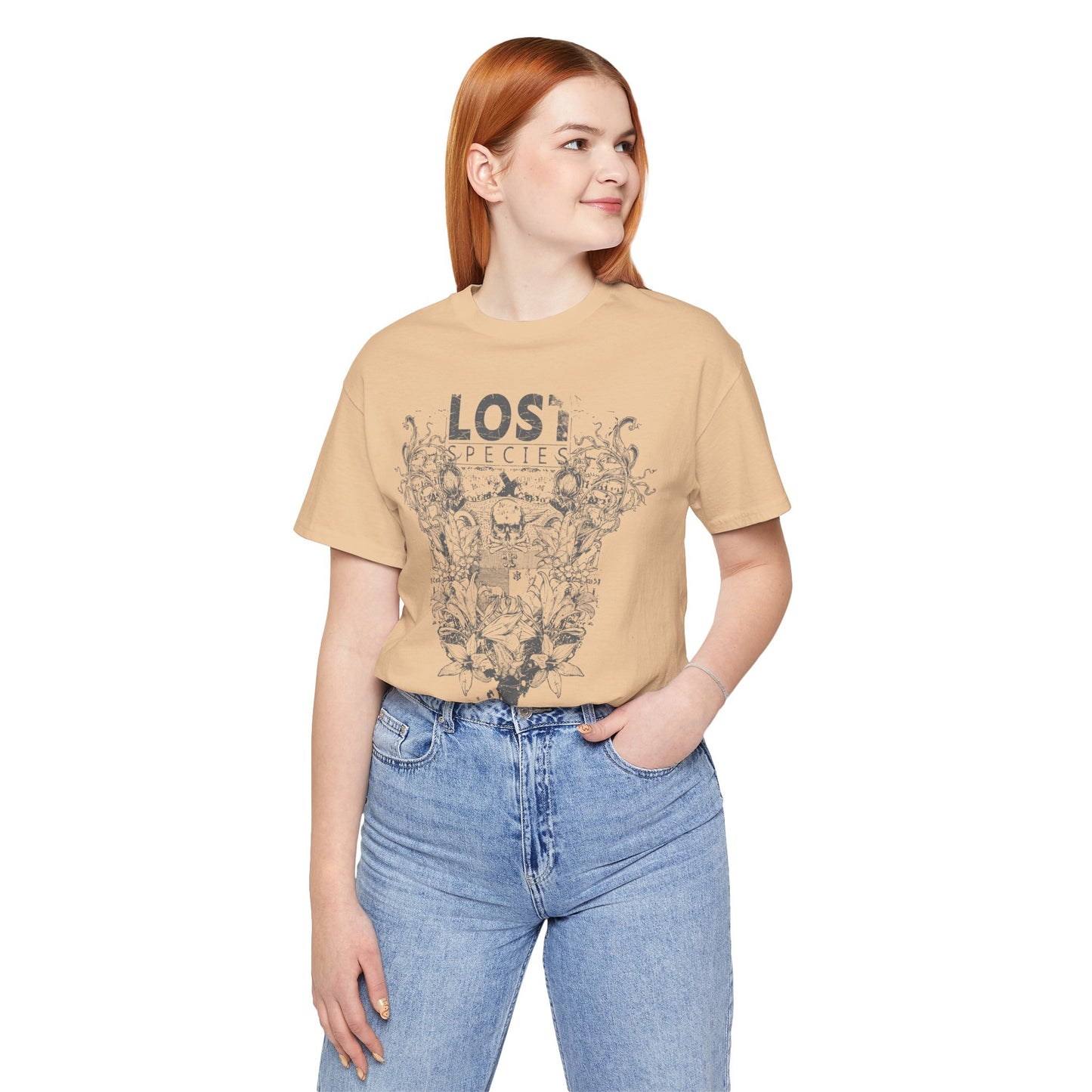 Lost Species Tee Floral Wildlife Illustration Rock Band T-Shirt A-7