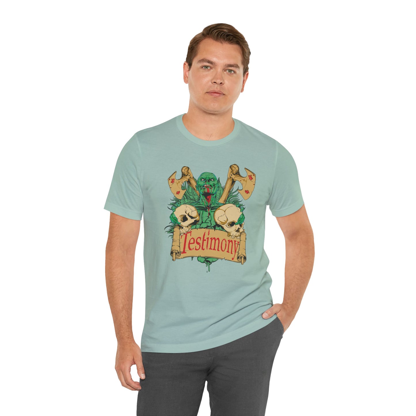 Cthulhu Skull Axes Testimony Tee Lovecraft Horror Mythos Shirt Art-42