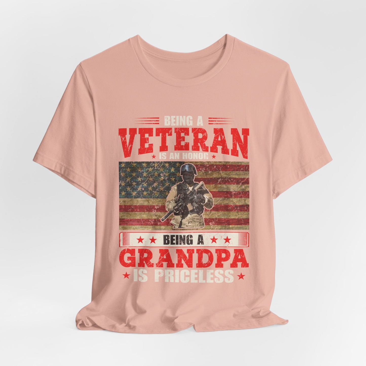 Veteran Grandpa T-Shirt American Flag Soldier Grandpa Unisex Cotton Tee v34