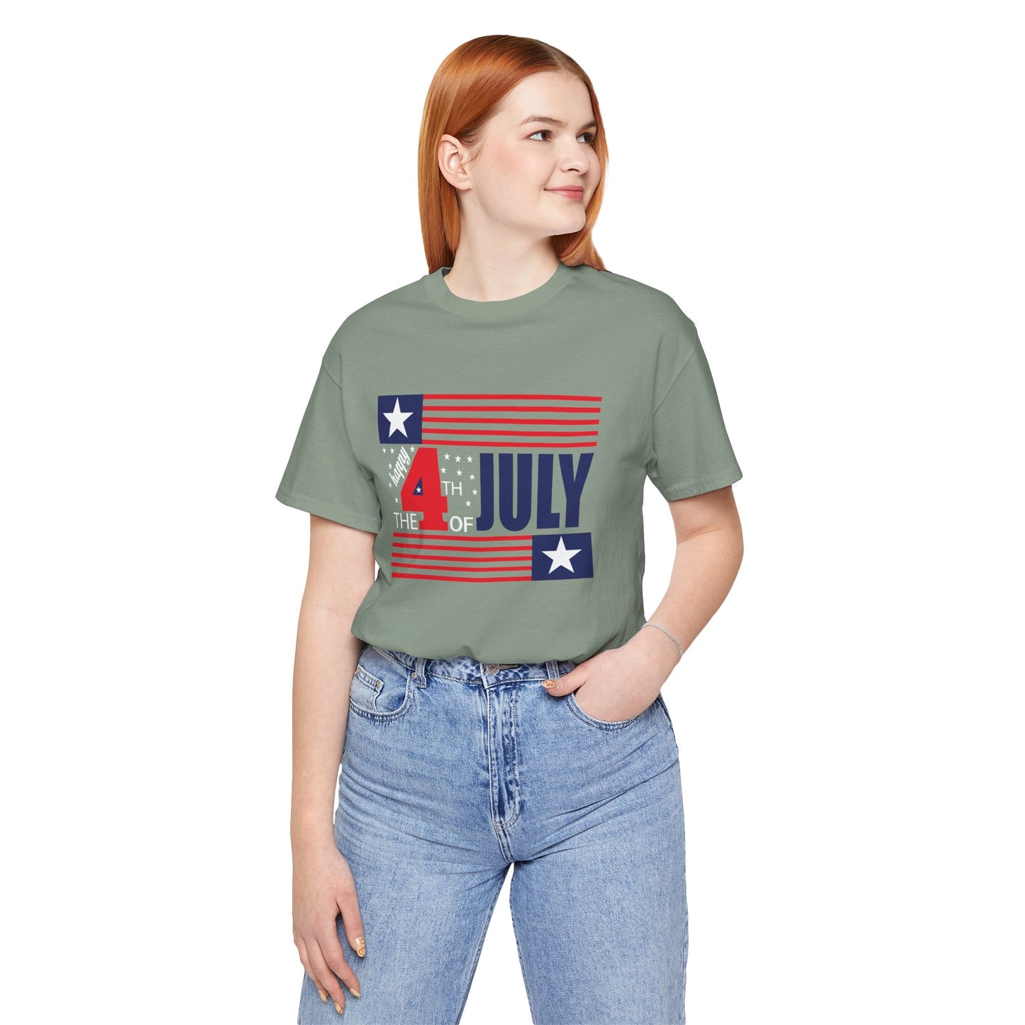 4th of July Flag Independence Day Graphic Unisex Cotton T-Shirt 014