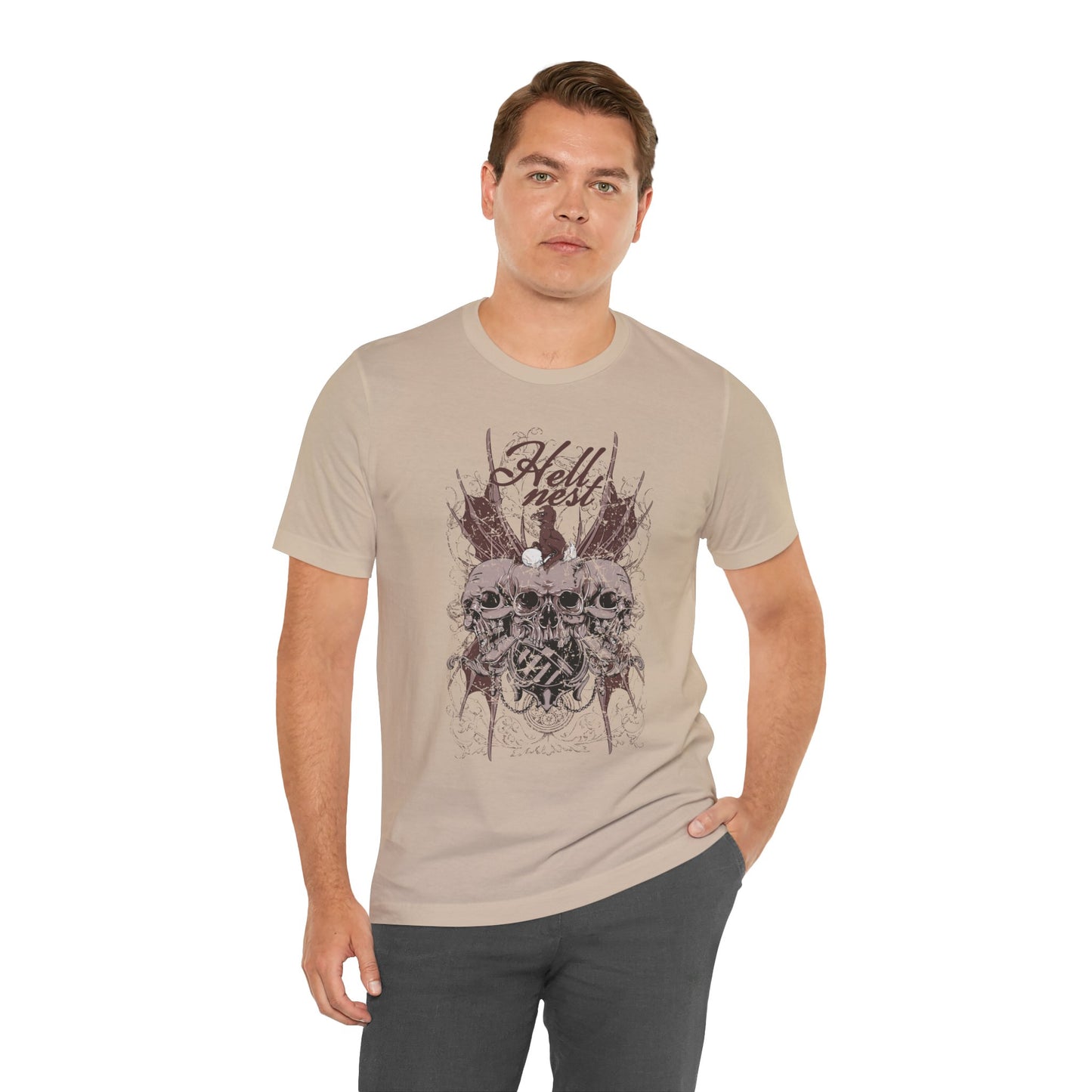 Skull Cluster graphic tee Gothic skulls grunge floral design