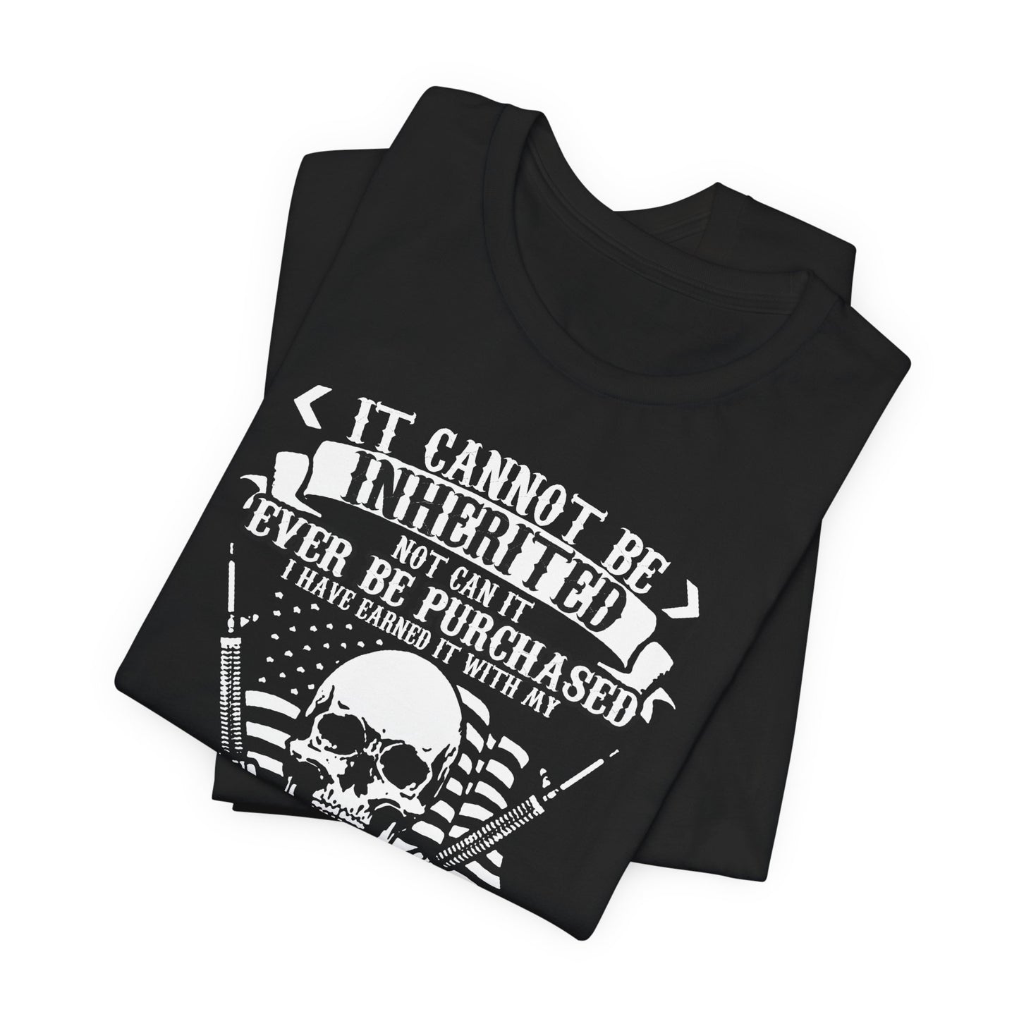 USA Veteran skull flag crossed rifles T-Shirt Military pride Unisex Cotton tee v54