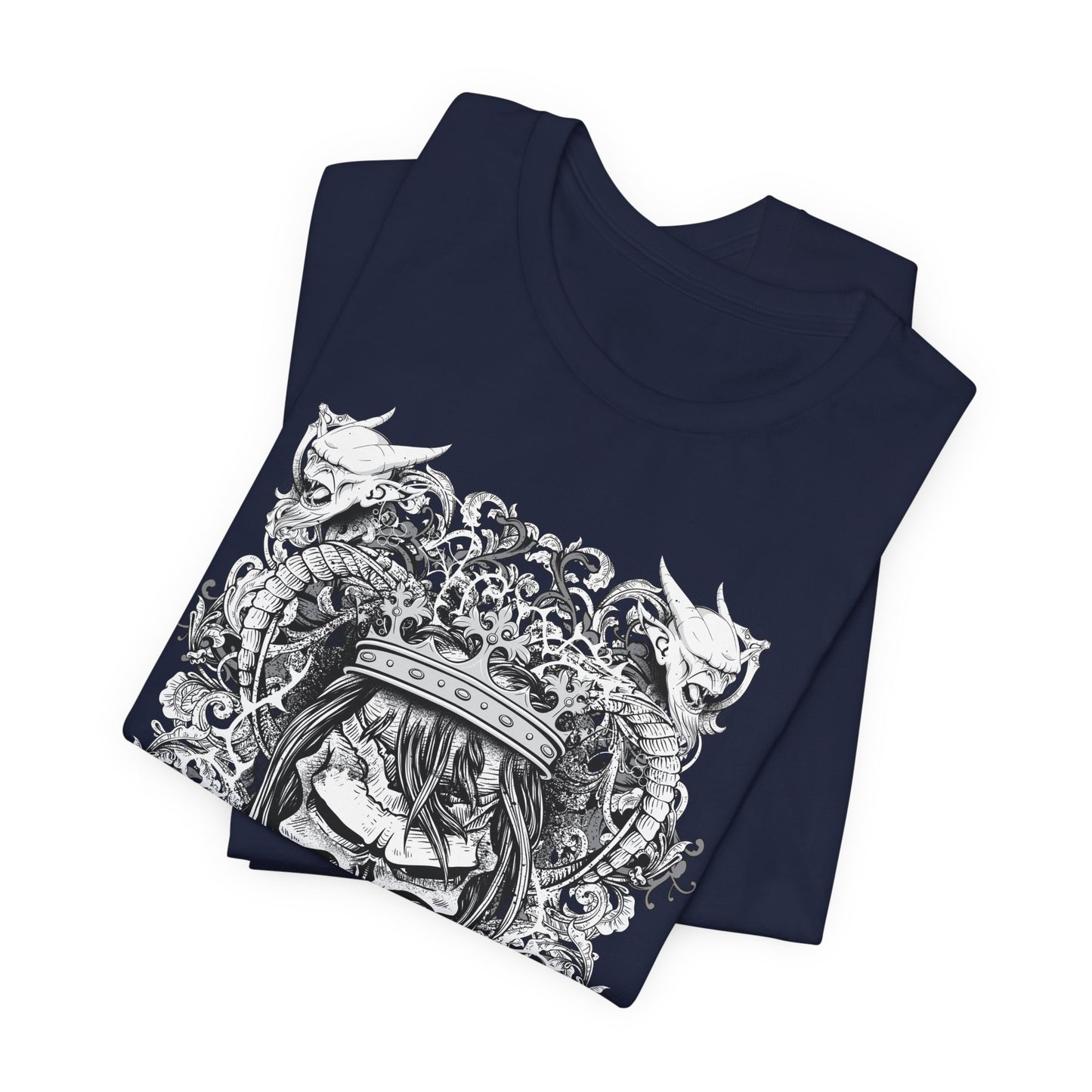 Gothic Skull Illustration Graphic Unisex Cotton T-Shirt r13