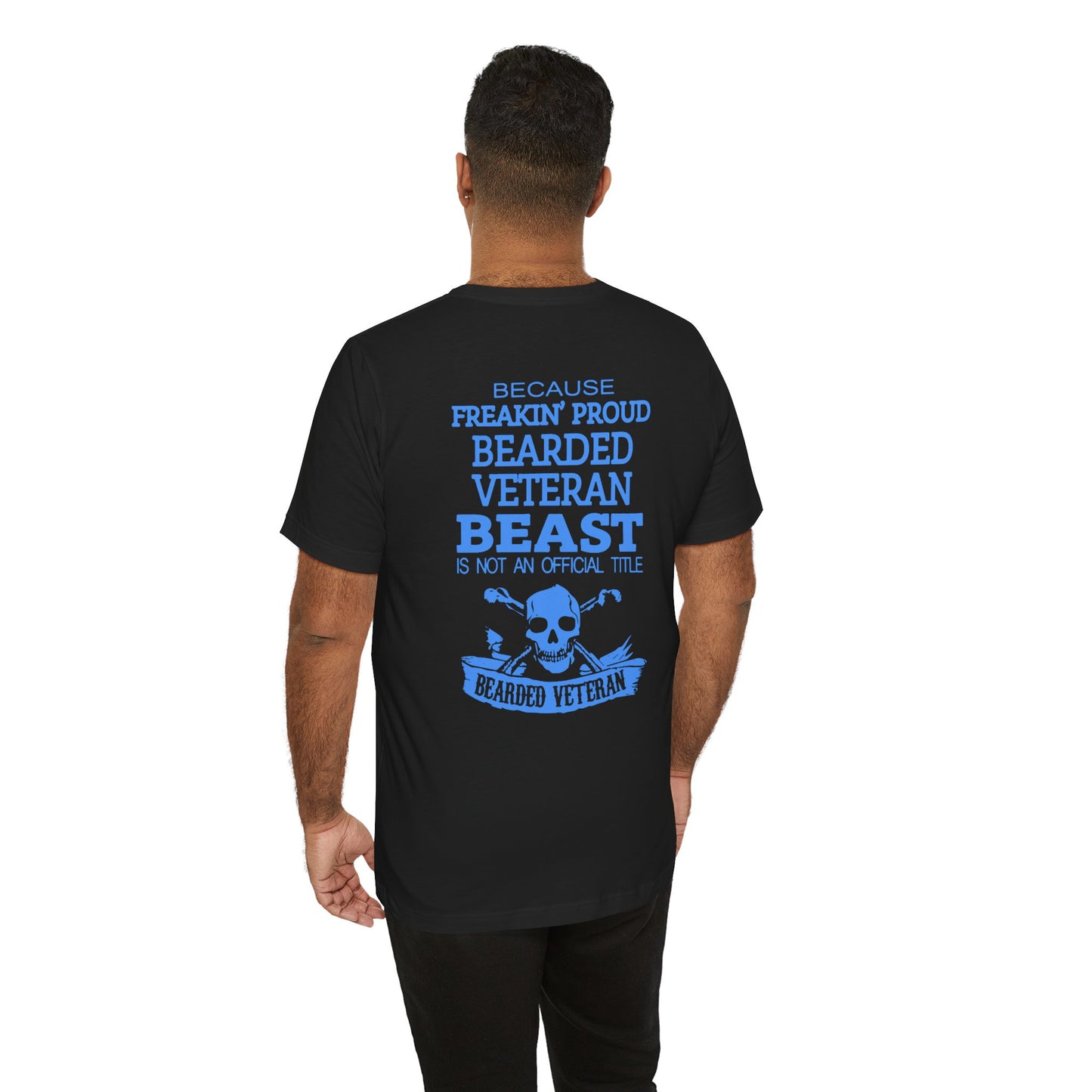 Bearded Veteran Beast T-Shirt Military Skull Beard Graphic Unisex Cotton Tee v46