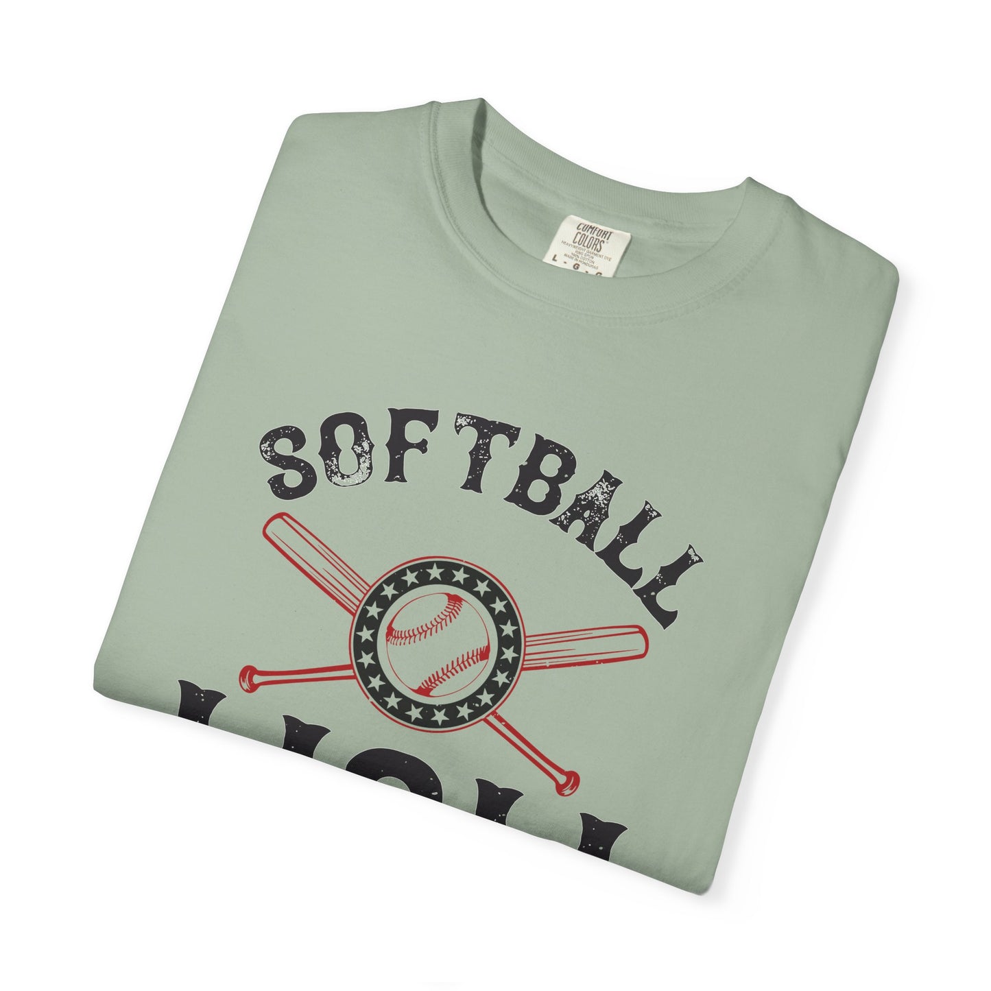 Softball Mom T-shirt Mother Day Mama Tee Unisex Comfort Colors Garment-Dyed Cotton h92