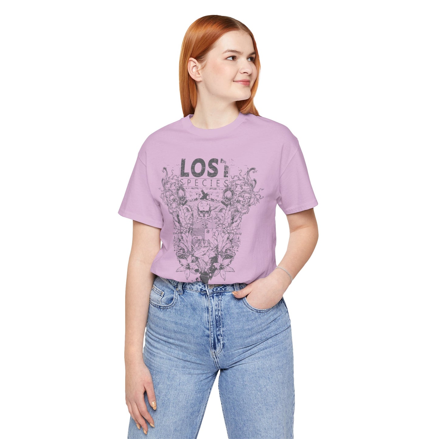 Lost Species Tee Floral Wildlife Illustration Rock Band T-Shirt A-7