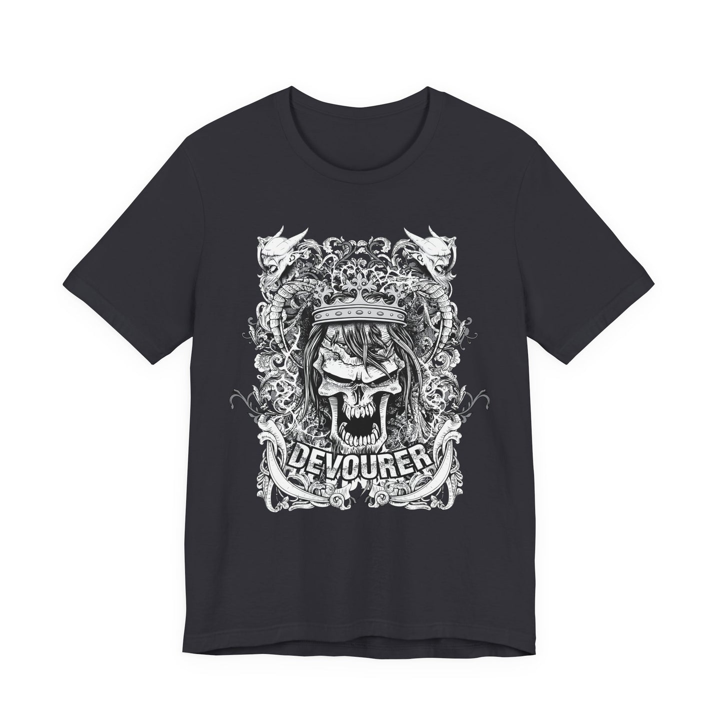 Gothic Skull Illustration Graphic Unisex Cotton T-Shirt r13