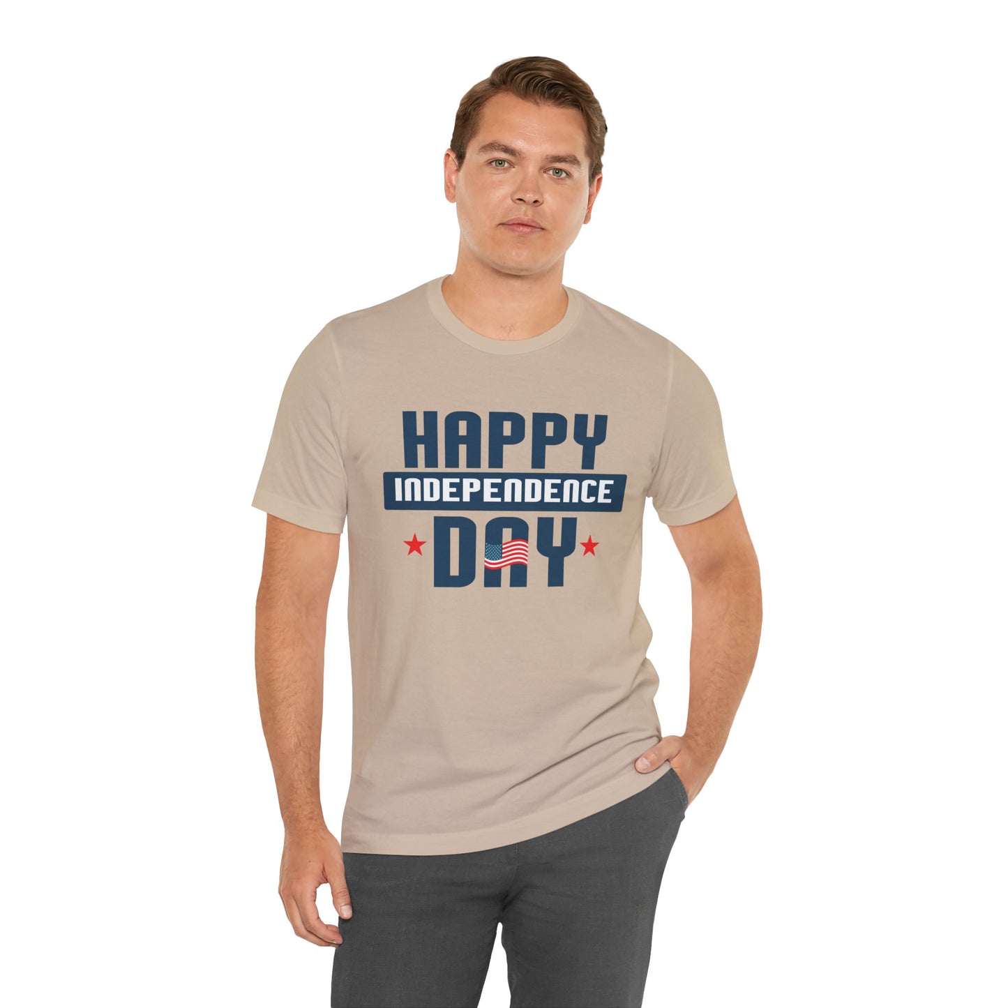 Happy Independence Day Graphic Unisex Cotton T-Shirt 017