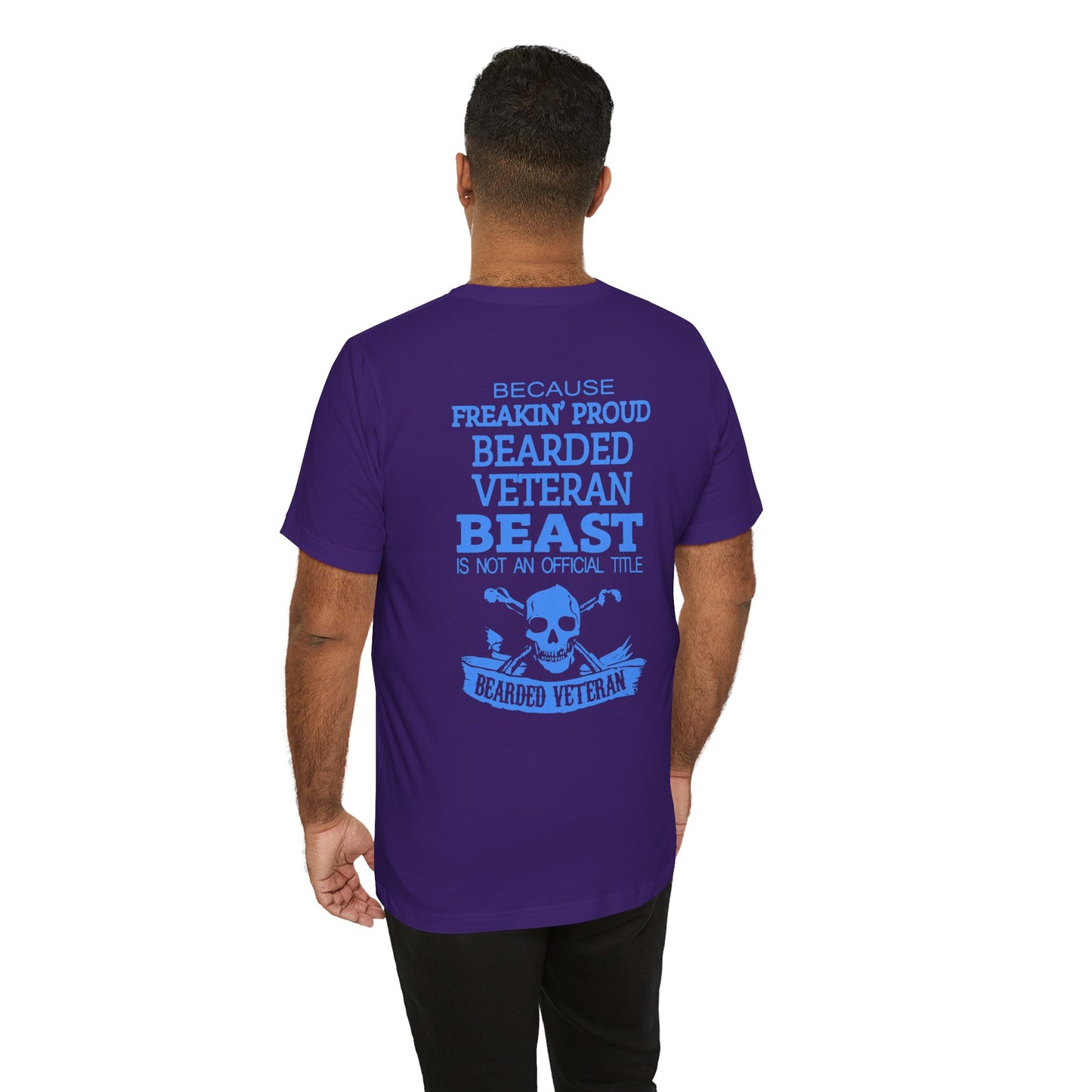 Bearded Veteran Beast T-Shirt Military Skull Beard Graphic Unisex Cotton Tee v46