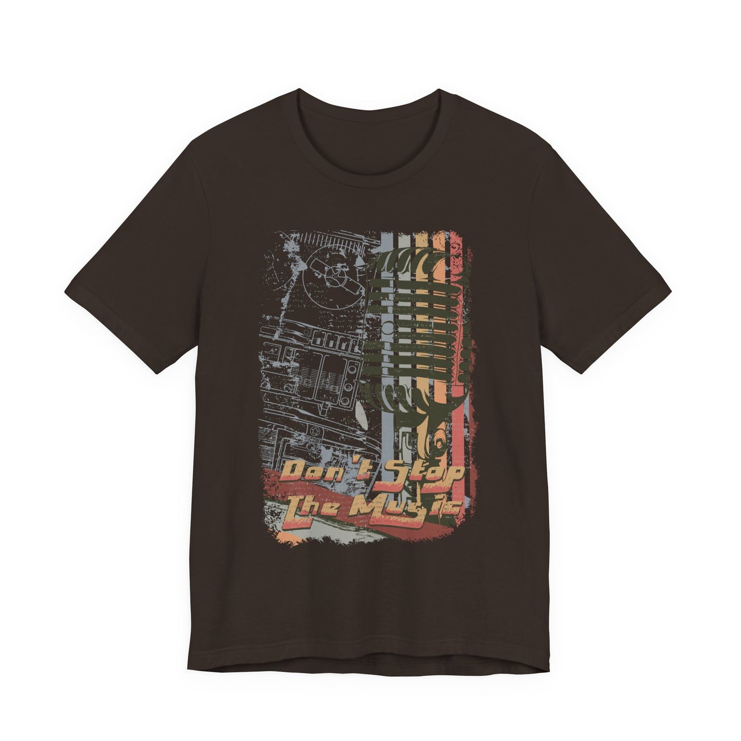 Retro Microphone Graphic Unisex Cotton T-Shirt r9