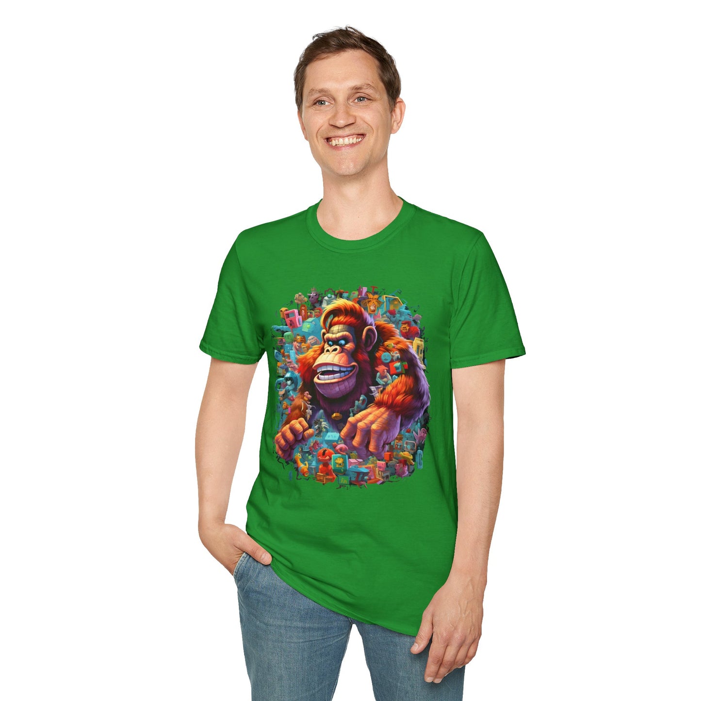 Animals Tees, Funny Animals Shirt, T Shirts with Funny Animals, T-Shirt with Gorilla, Monkey Tees