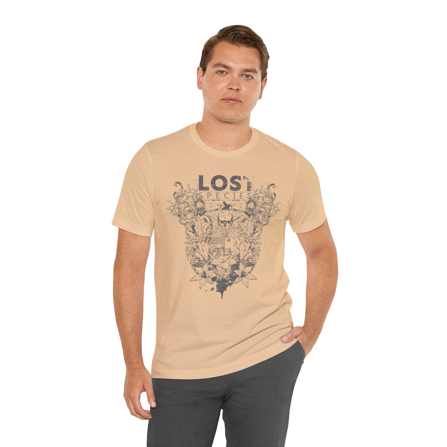 Lost Species Tee Floral Wildlife Illustration Rock Band T-Shirt A-7