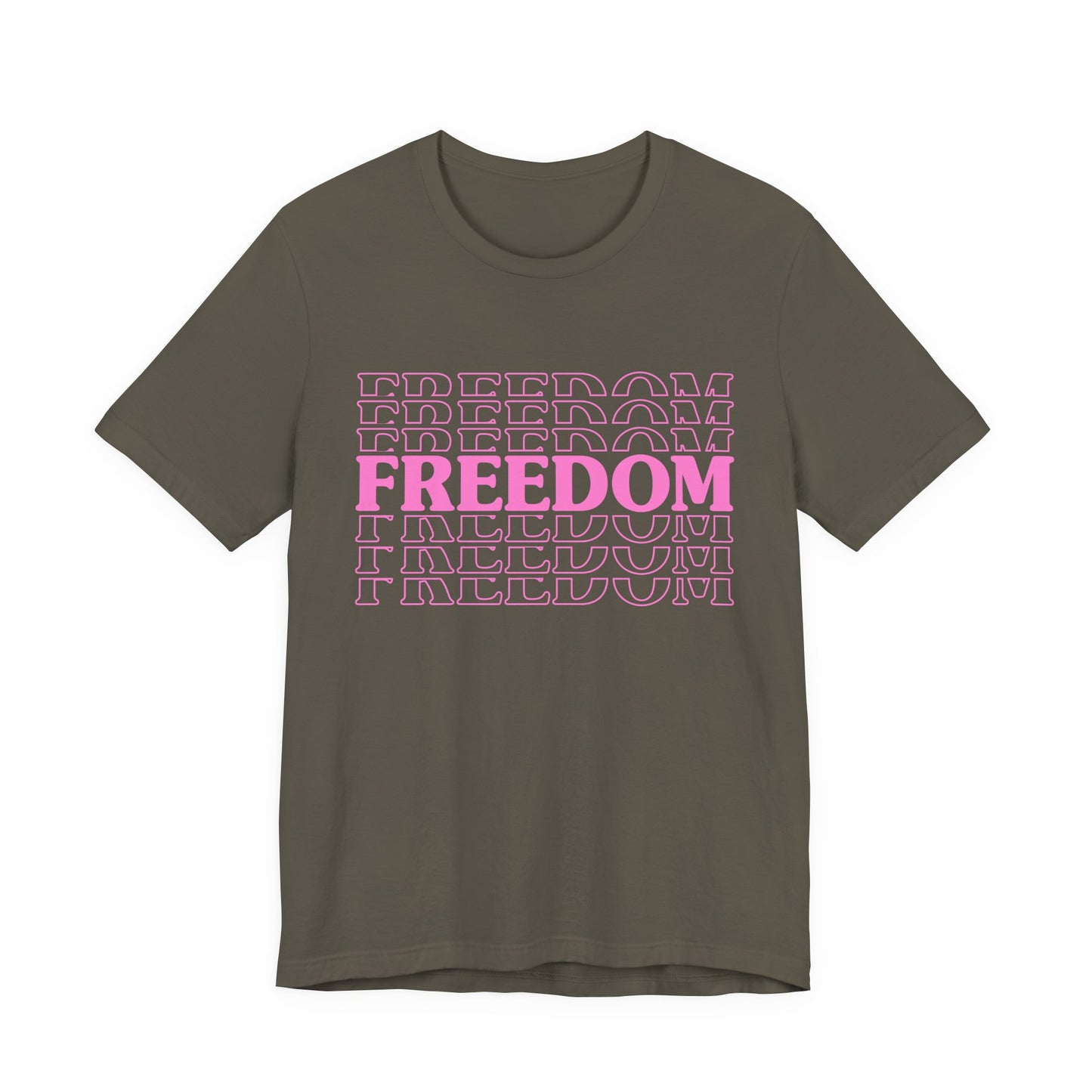 Freedom Text Graphic Unisex Cotton T-Shirt a8