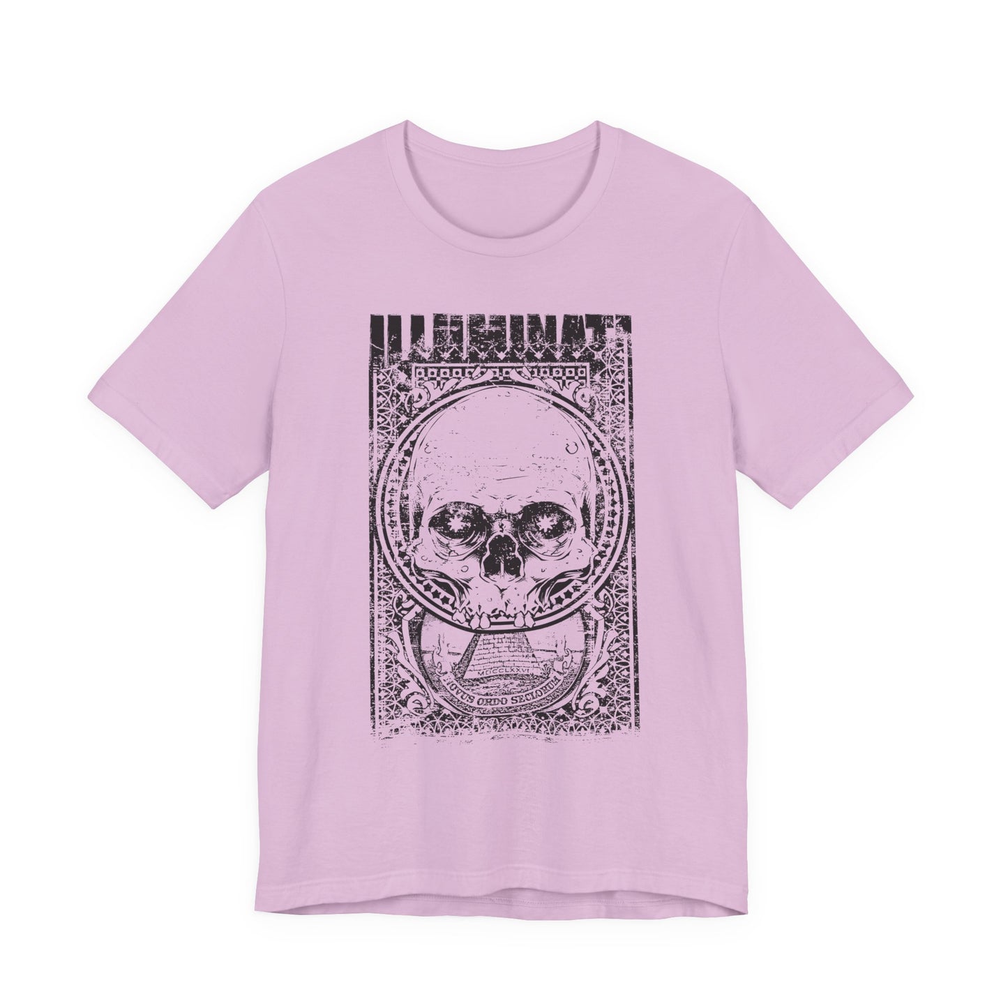 Skull Circle Graphic T-Shirt Vintage Etching Illustration Art Design Tee A-9