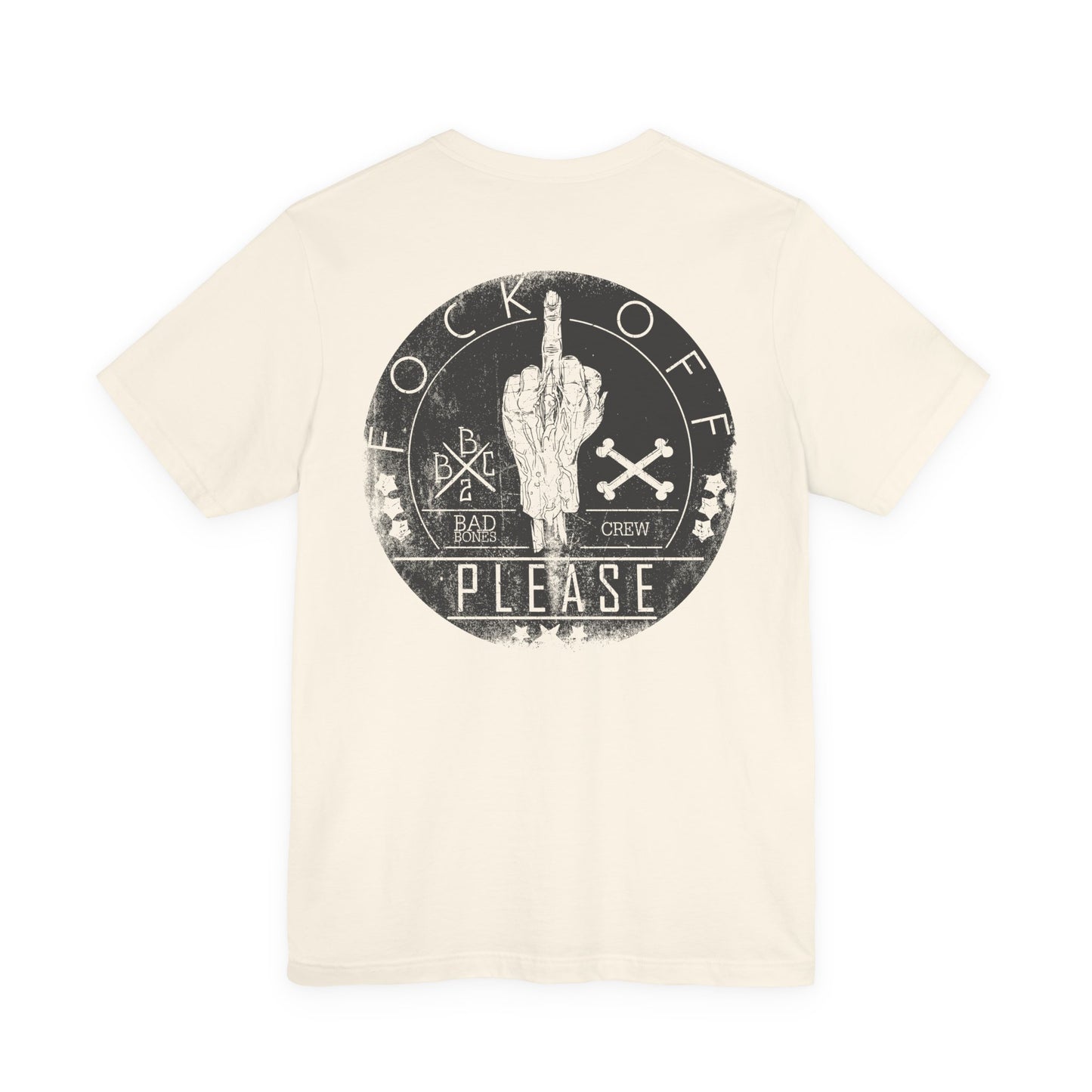 Fk Off Please tee Graphic Middle Finger Skull Design T-Shirt A-11