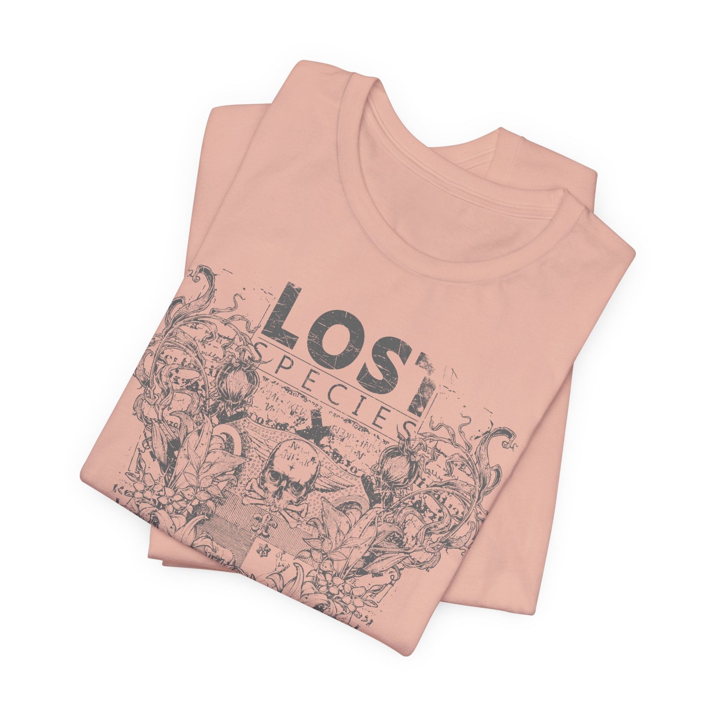 Lost Species Tee Floral Wildlife Illustration Rock Band T-Shirt A-7