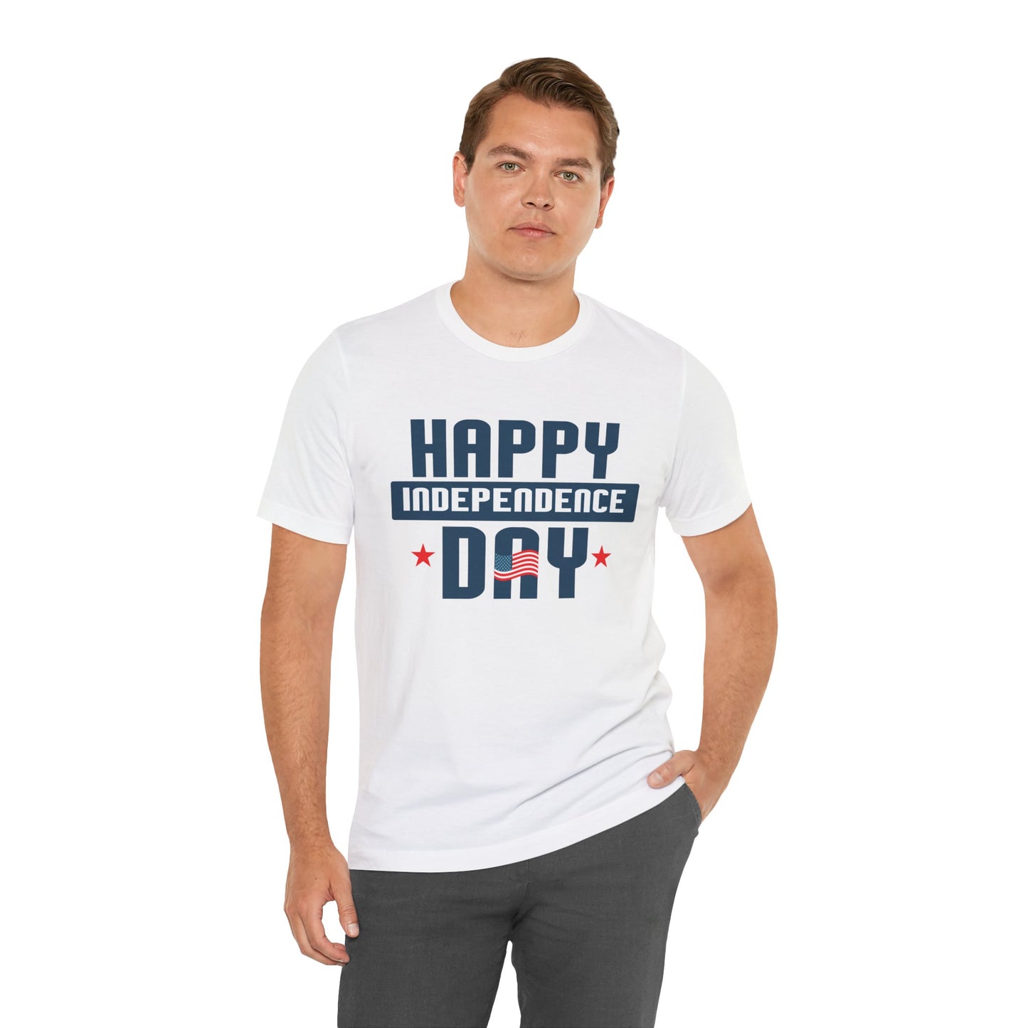 Happy Independence Day Graphic Unisex Cotton T-Shirt 017