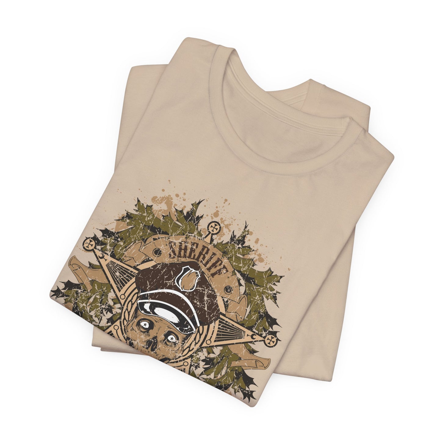 Skull Floral Emblem Graphic Unisex Cotton Tee Art-45