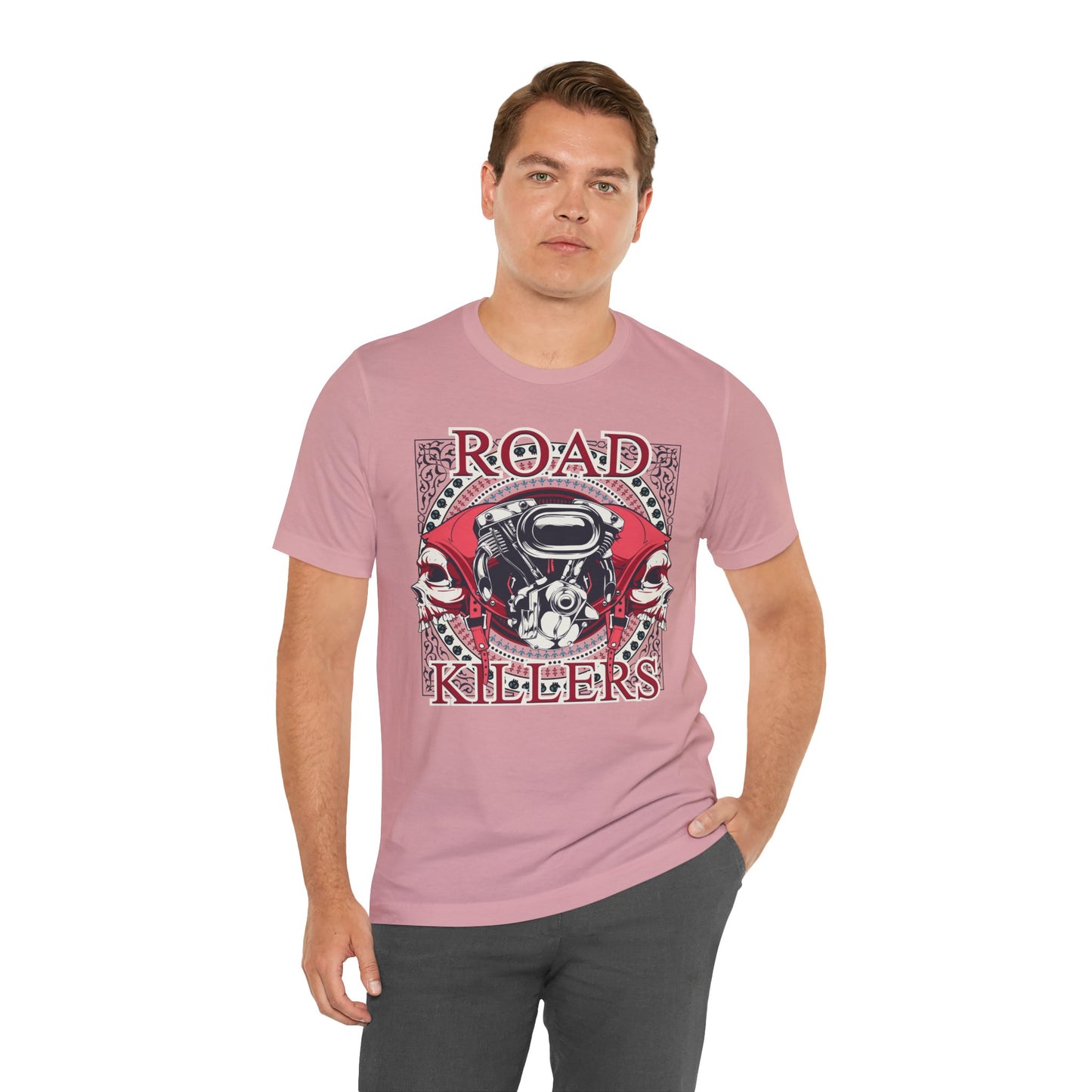 Dark Road Motorcycle Helmet Skull Tee Biker graphic t-shirt G-1