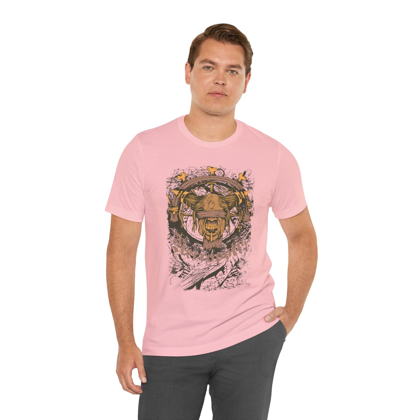 Skull Nordic Warrior Graphic Unisex Cotton T-Shirt r12