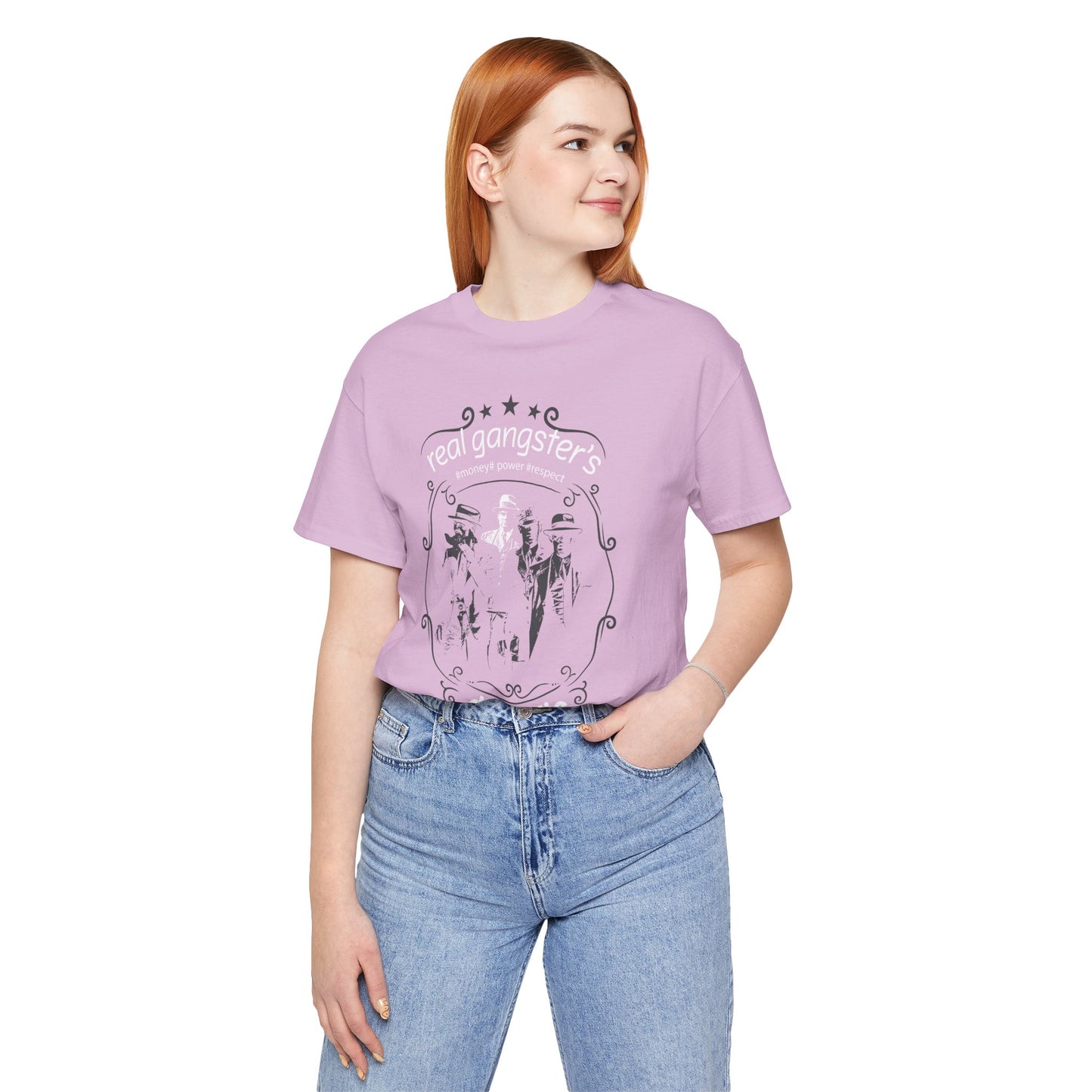 Real Gangsters Don't Die T-Shirt Vintage Outlaw Illustration Retro Biker Tee A-3