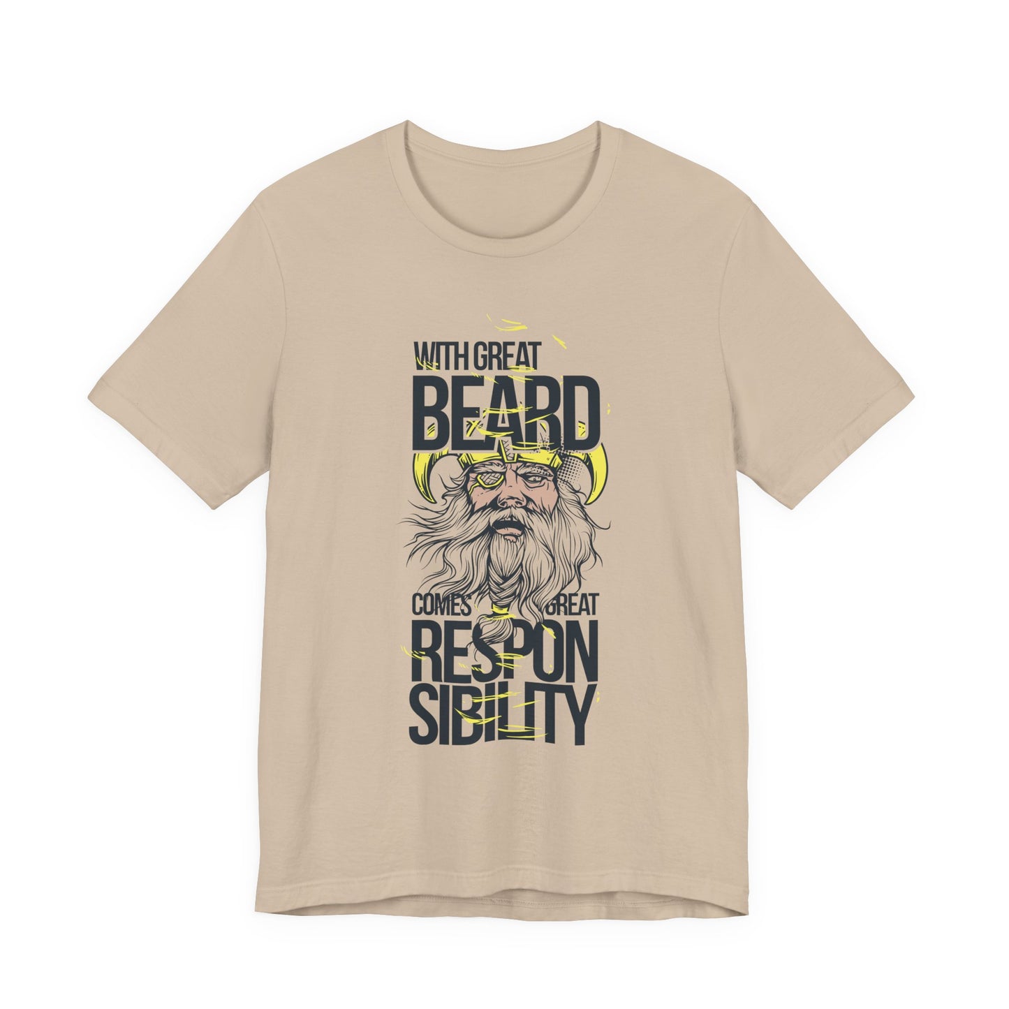 With Great Beard Comes Great Responsibility Tee Viking Beard Graphic Shirt A-2