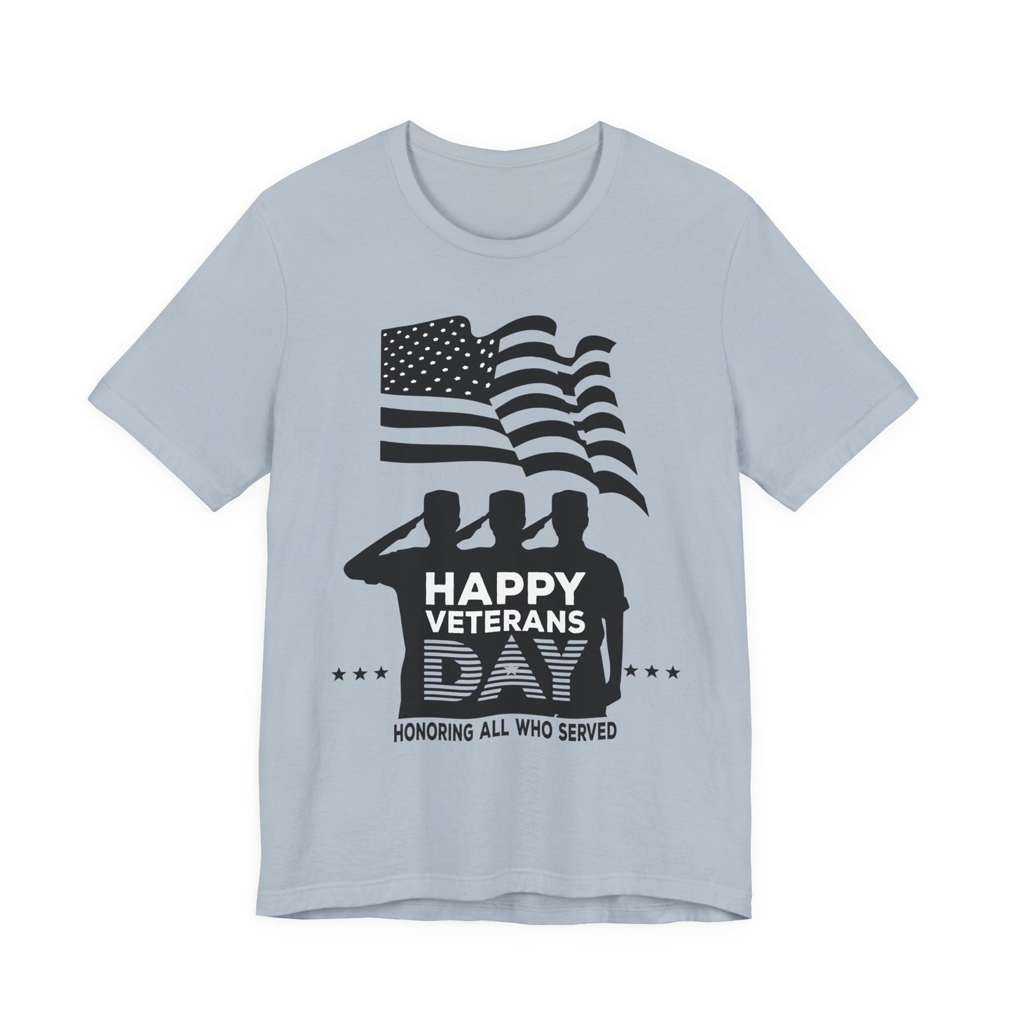 Happy Veterans Day saluting soldiers T-Shirt Patriotic American flag Unisex Cotton v51