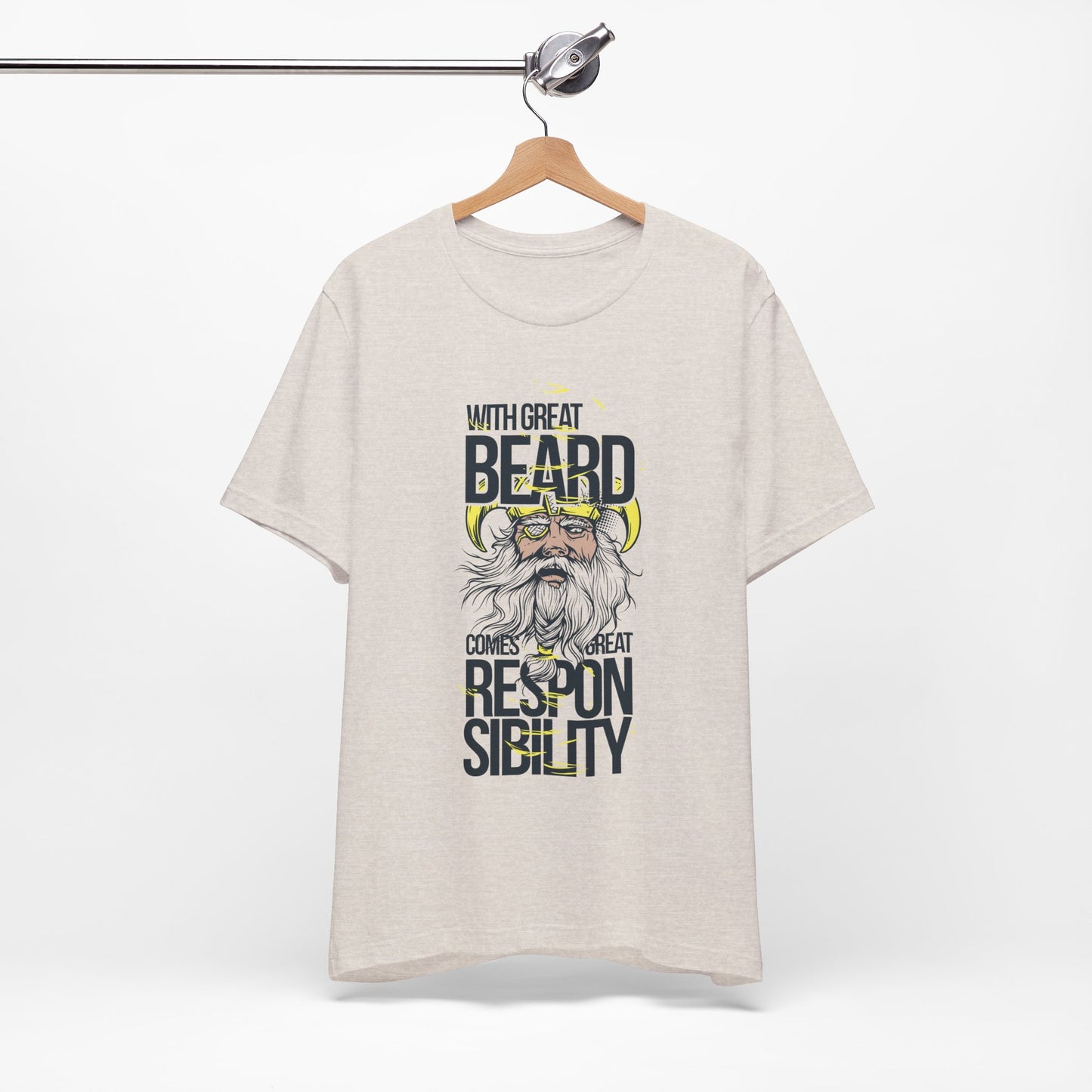 With Great Beard Comes Great Responsibility Tee Viking Beard Graphic Shirt A-2